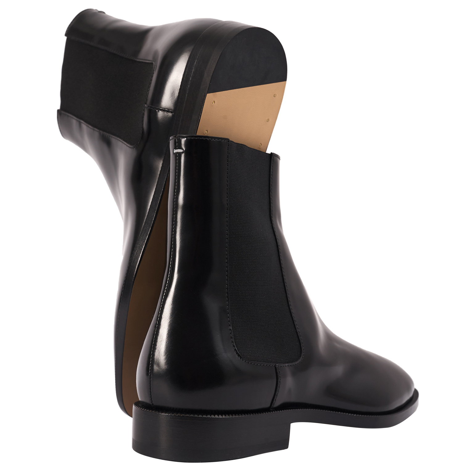 Maison Margiela Черные челси Tabi из глянцевой кожи