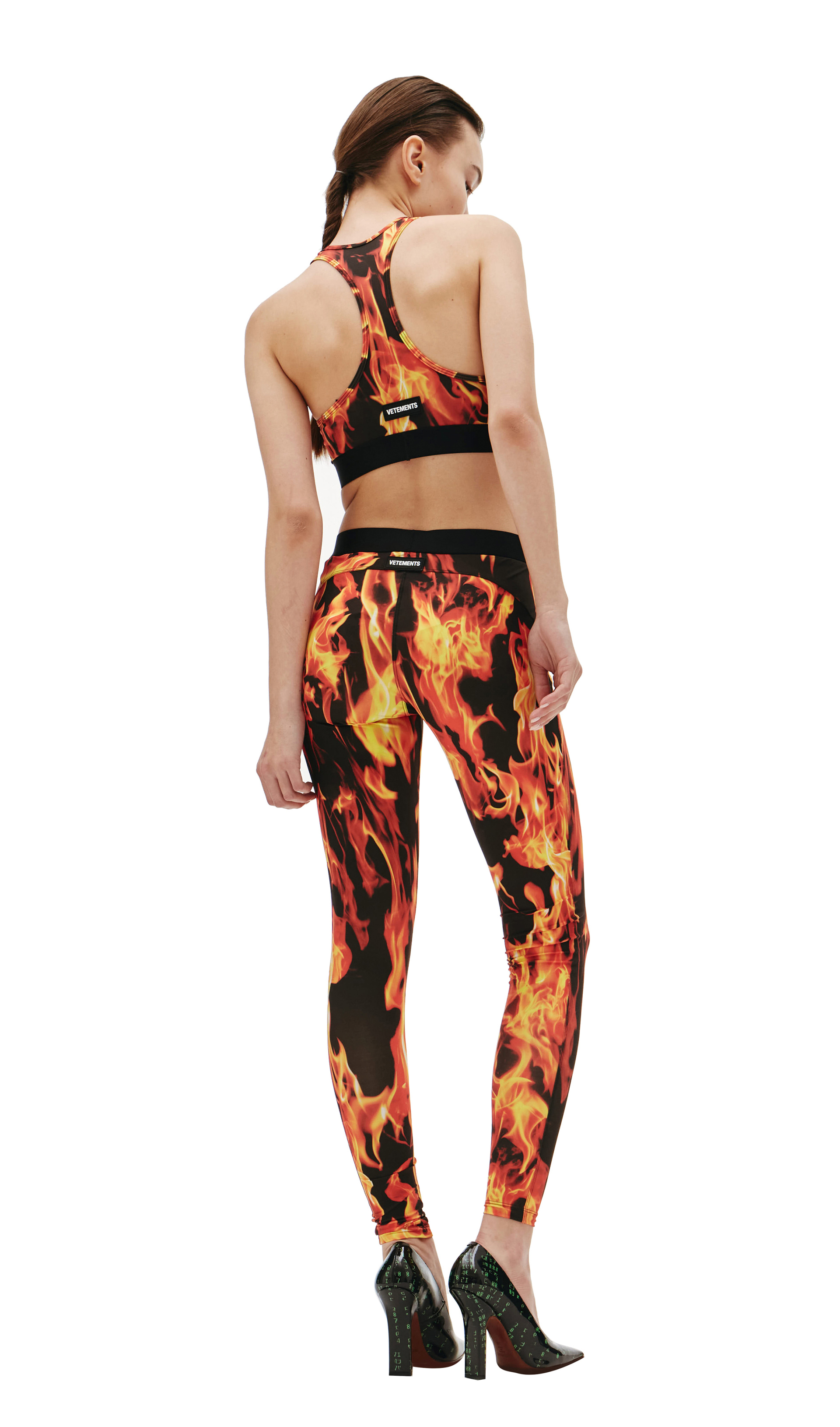 VETEMENTS Леггинсы с принтом пламени