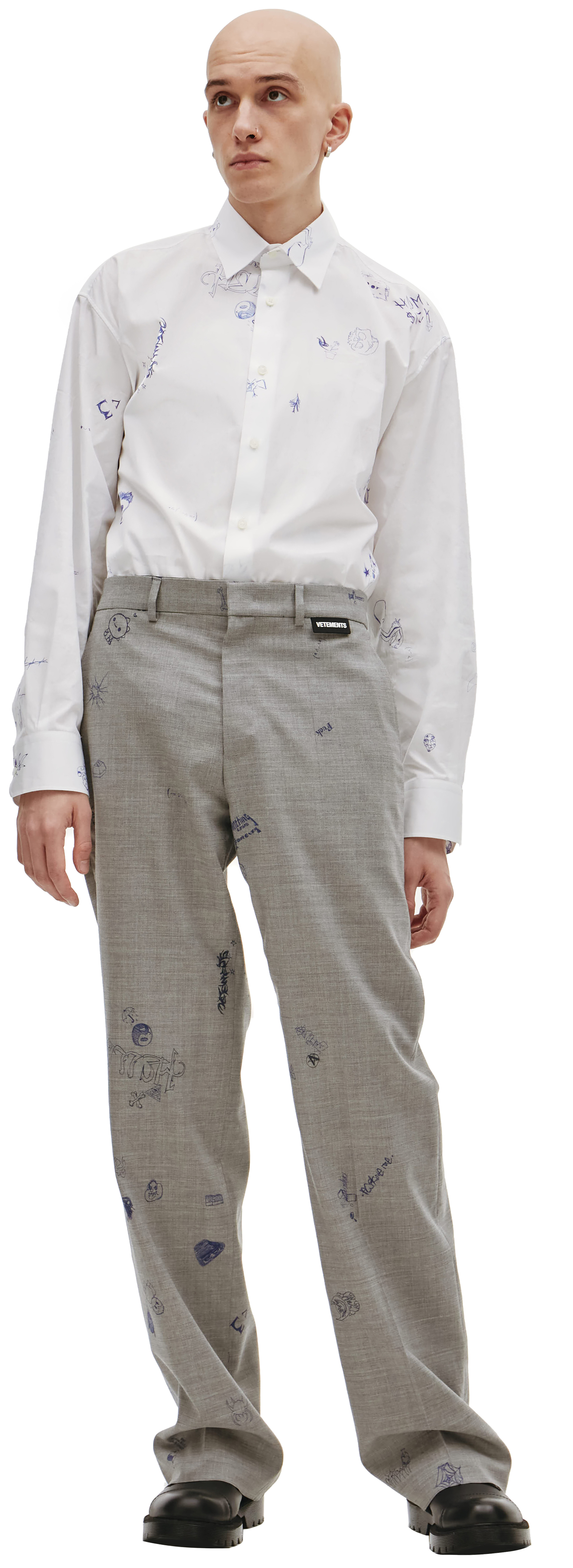 VETEMENTS Шерстяные брюки Scribble со стрелками