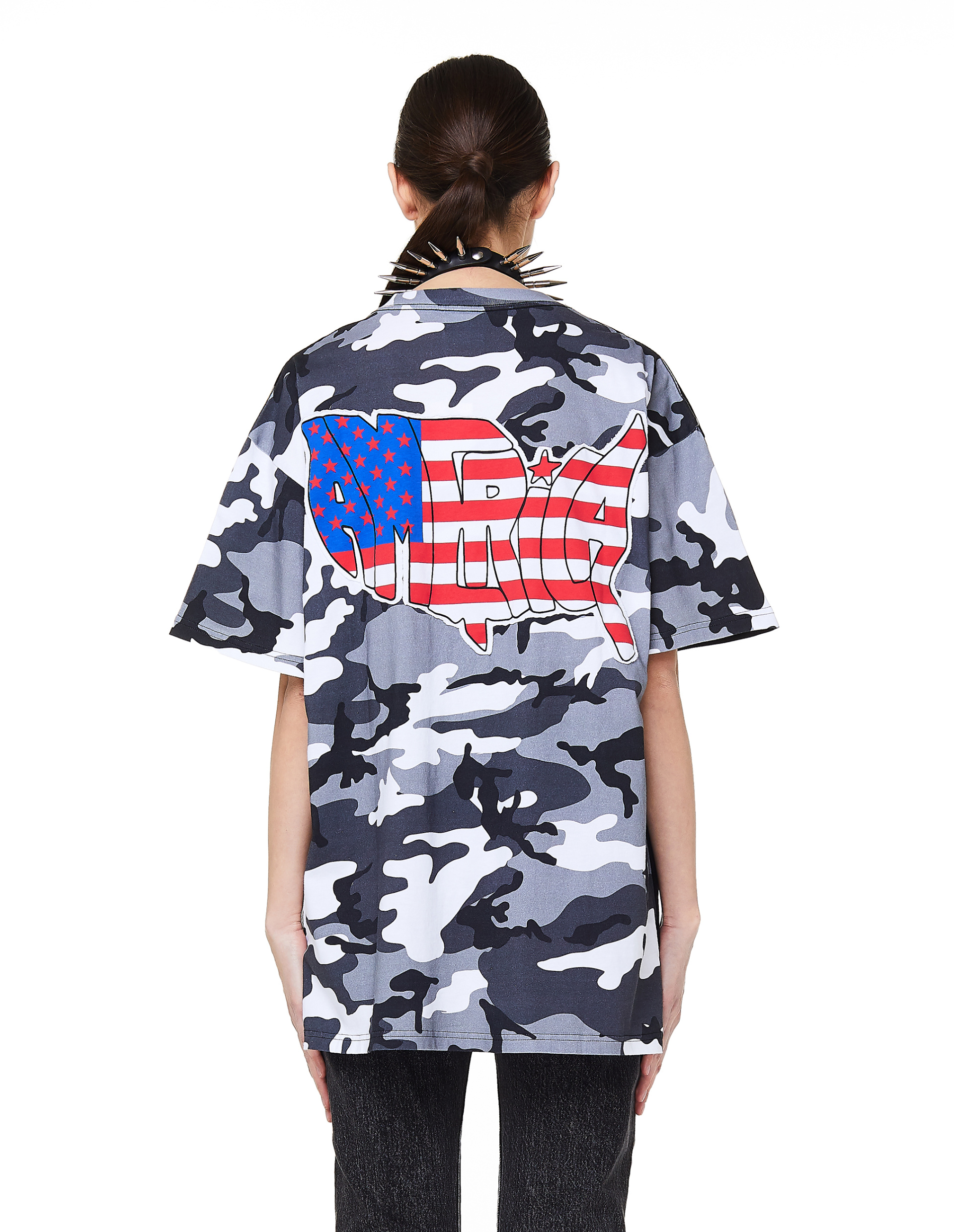 VETEMENTS Футболка с принтом и аппликацией