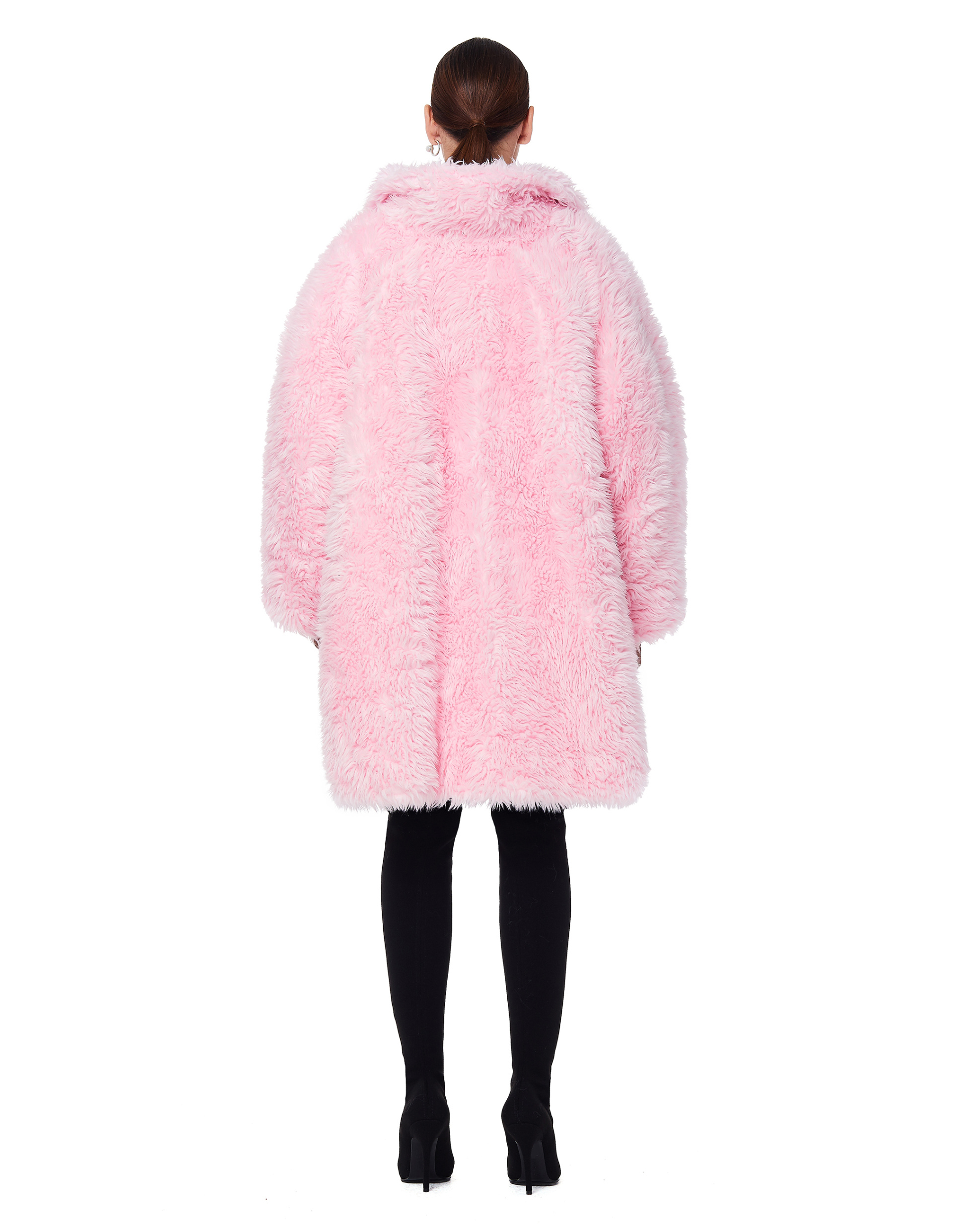 Balenciaga Розовая шуба Swing из искусственного меха
