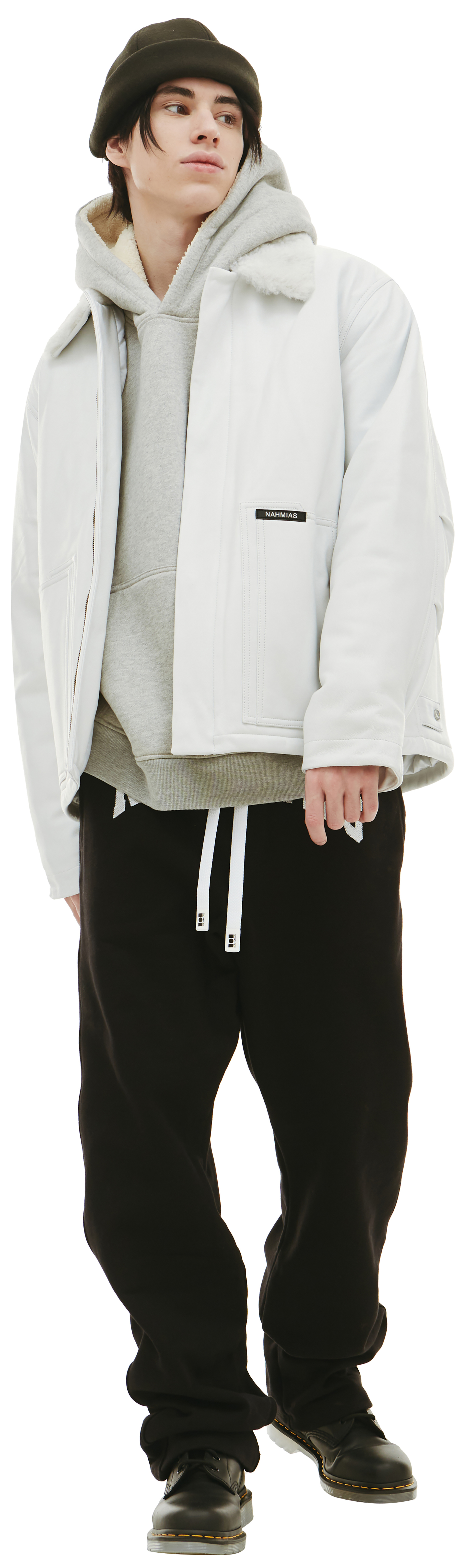 Nahmias Кожаная куртка с меховым воротником