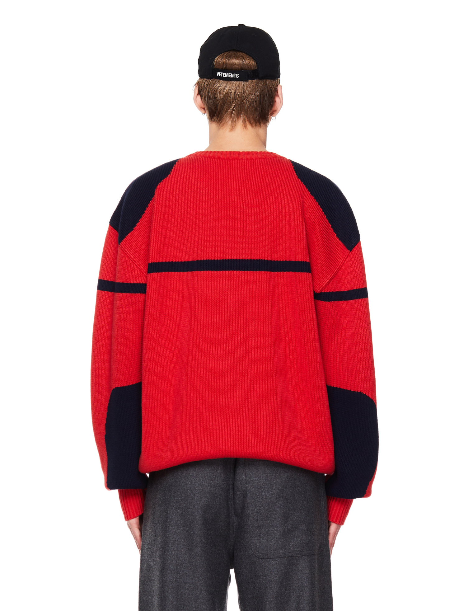 VETEMENTS Красный джемпер из хлопка и кашемира