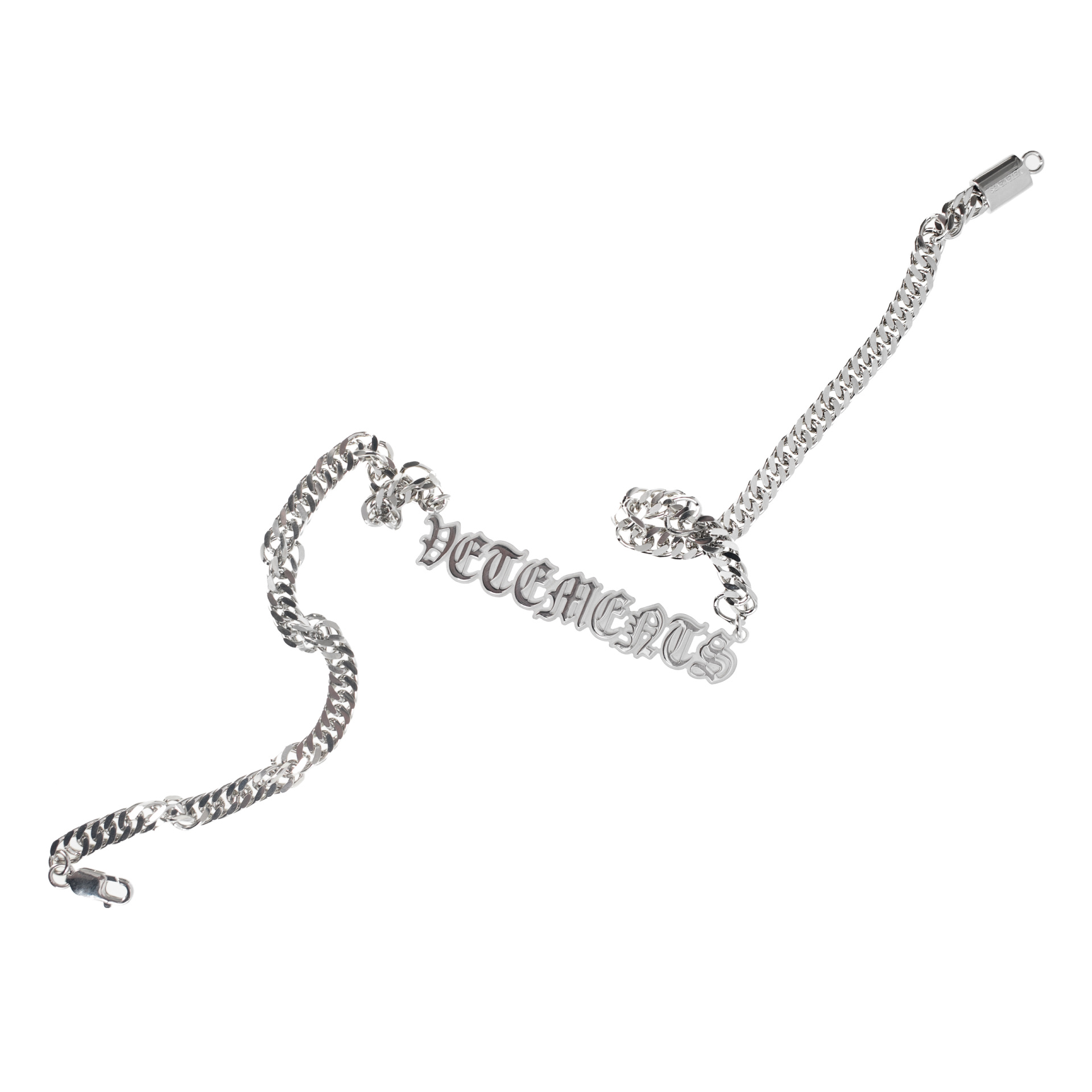 VETEMENTS Серебристое колье с логотипом