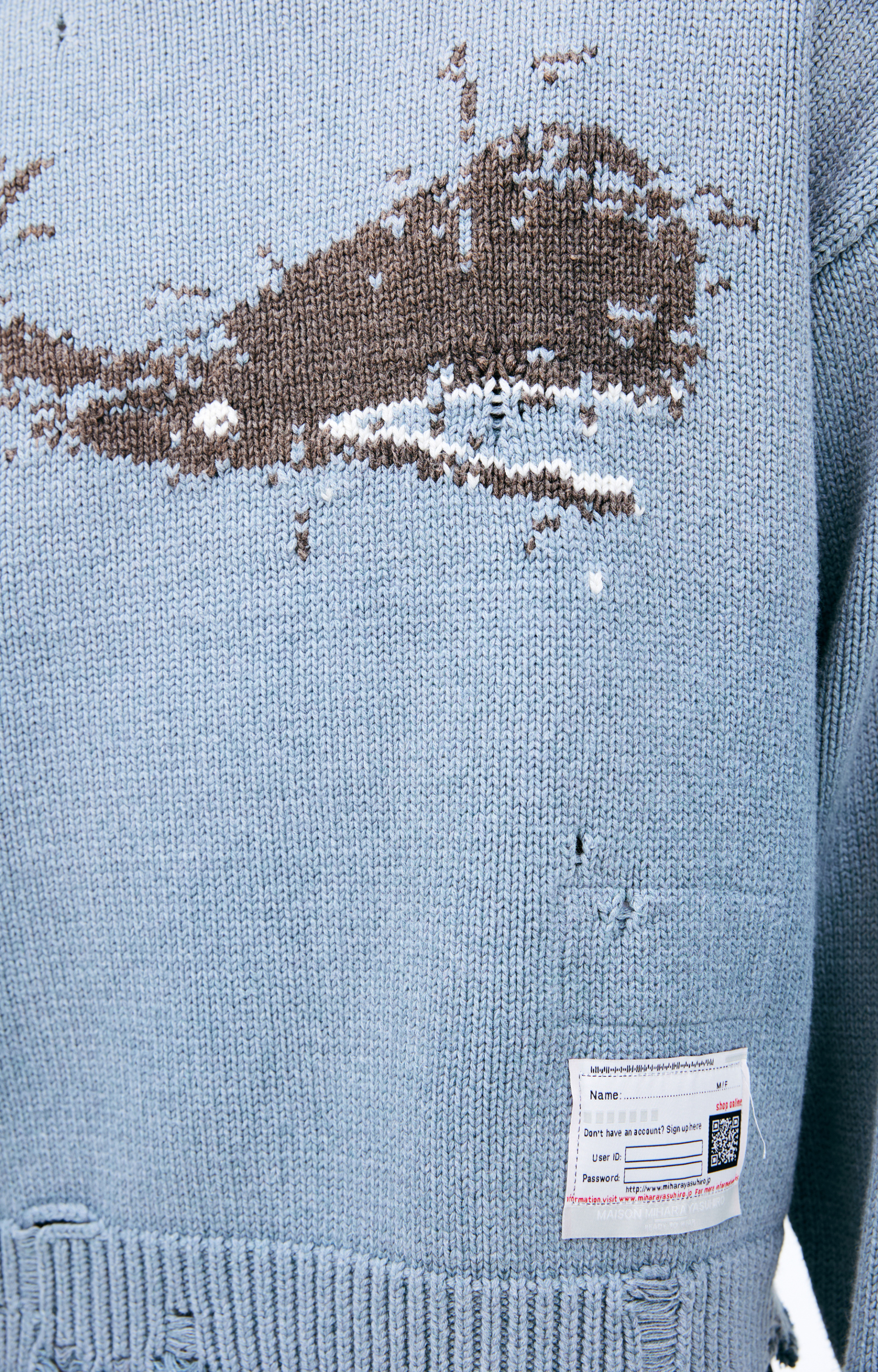 Maison Mihara Yasuhiro Свитер с вышитым принтом