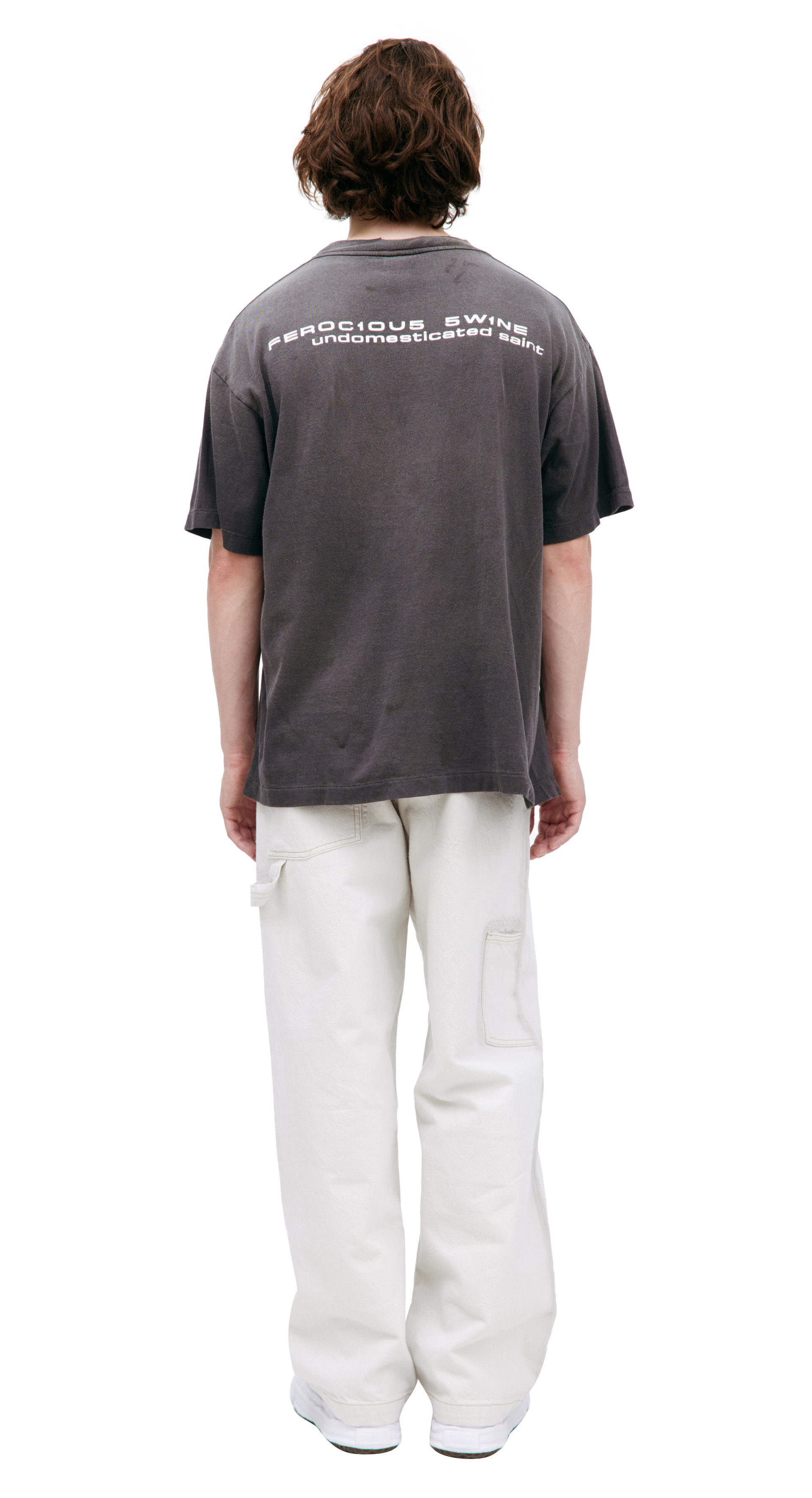 Saint Mxxxxxx Серая футболка с принтом