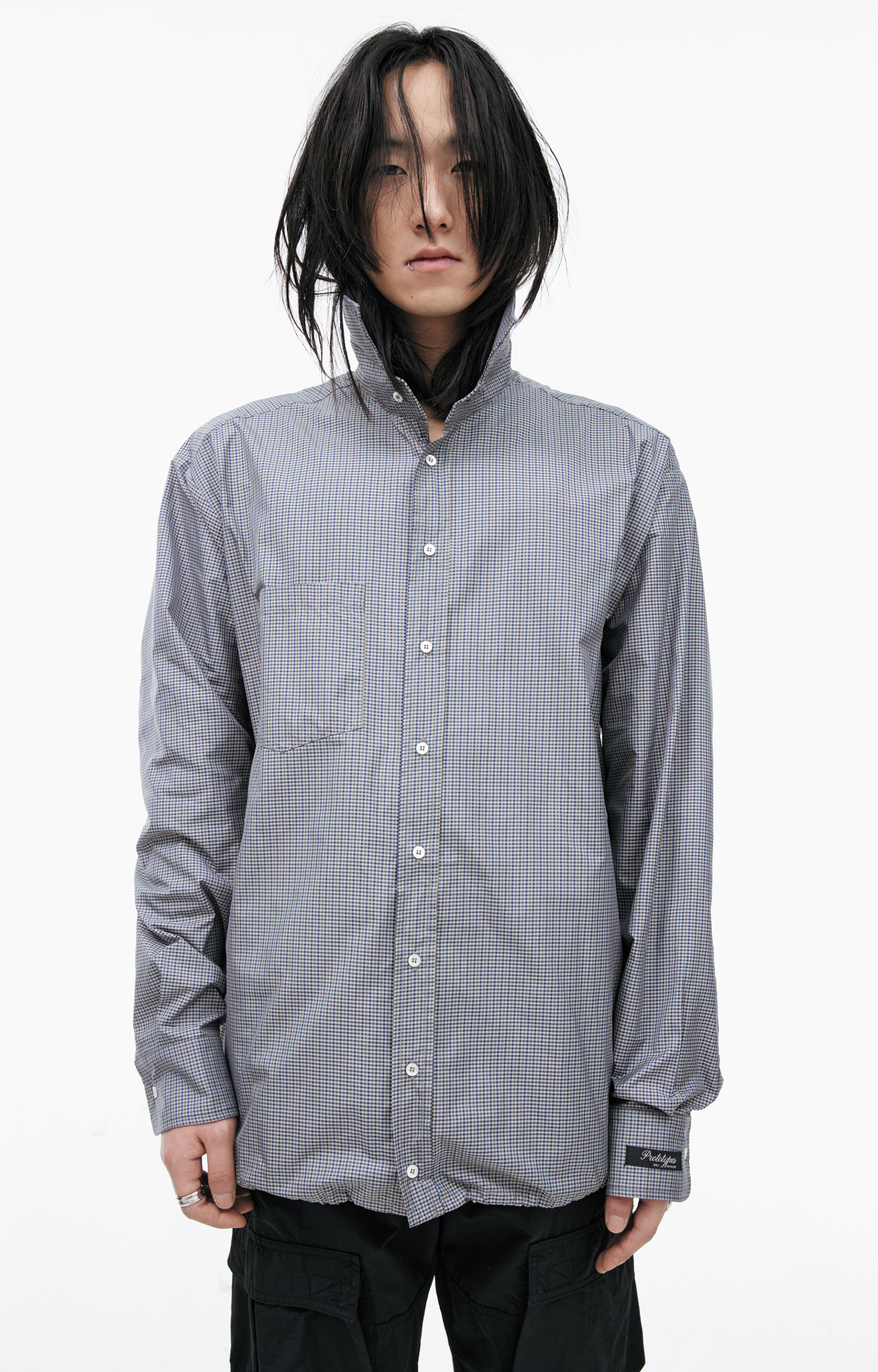 PROTOTYPES Рубашка в клетку с вырезом на спине