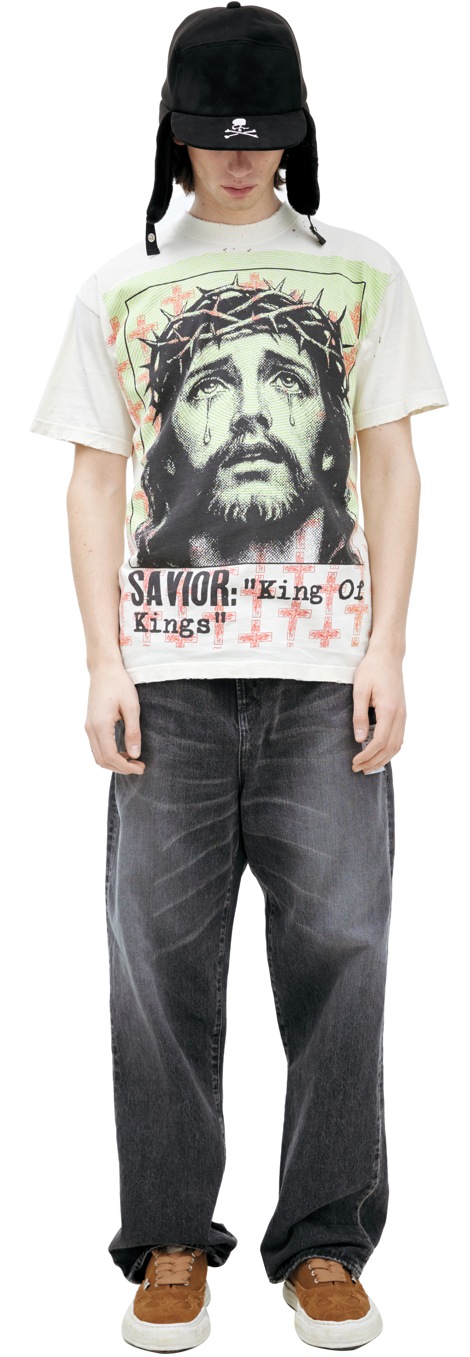 Hellstar Белая футболка с принтом