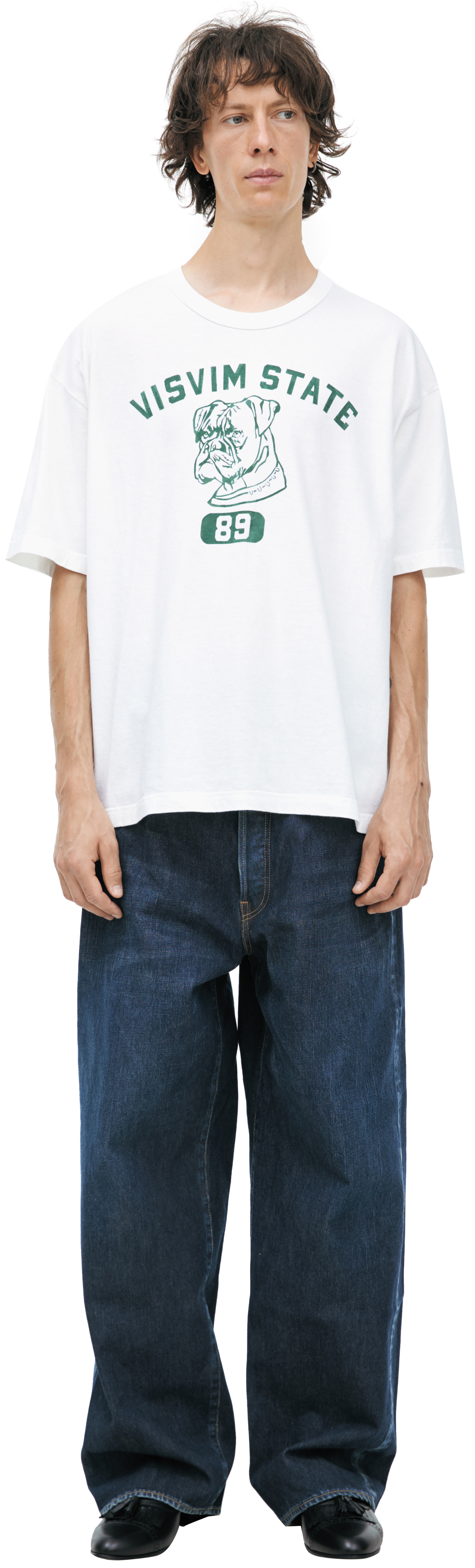 visvim Белая футболка с принтом