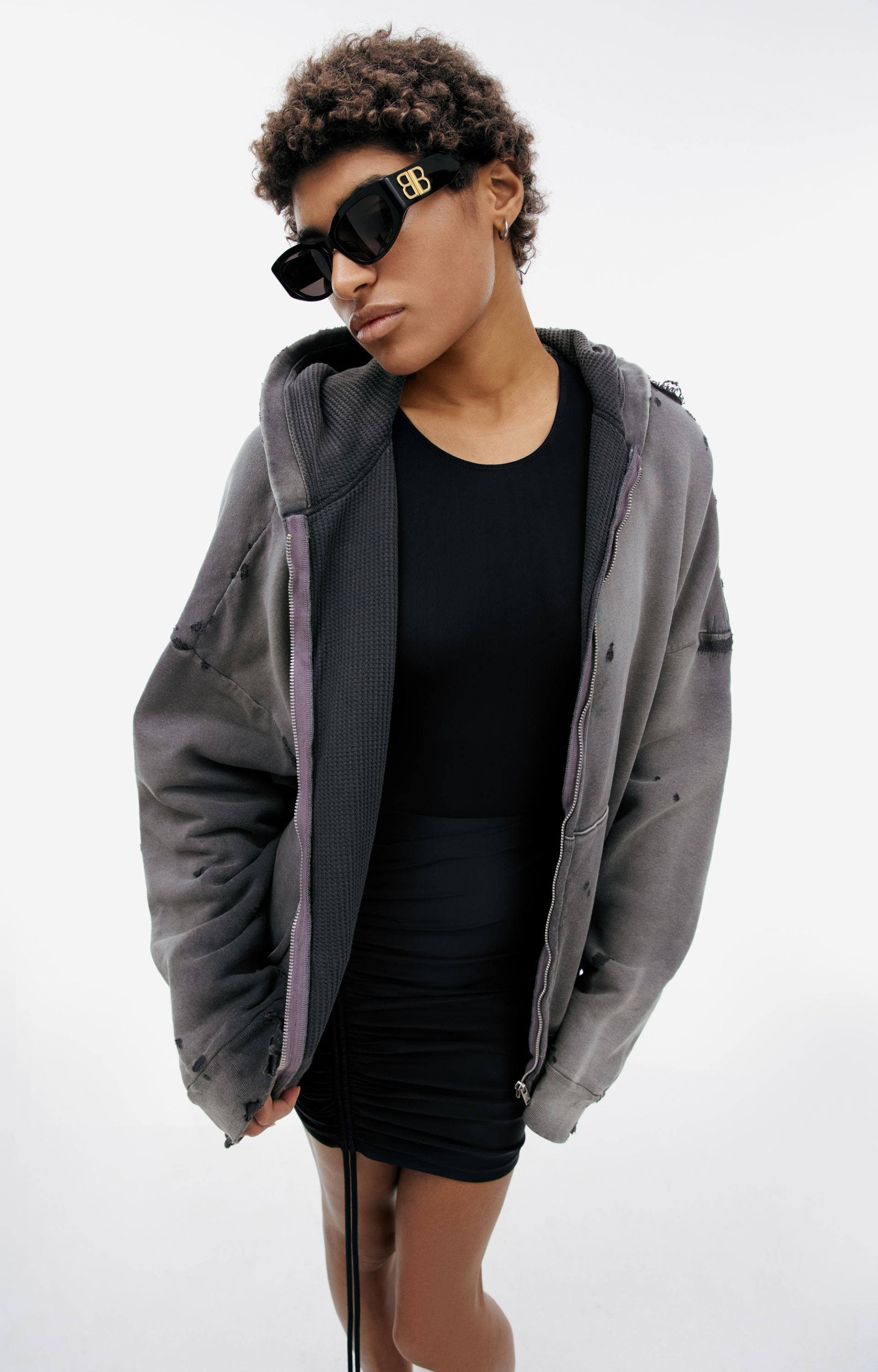 Saint Mxxxxxx Худи с рваным эффектом