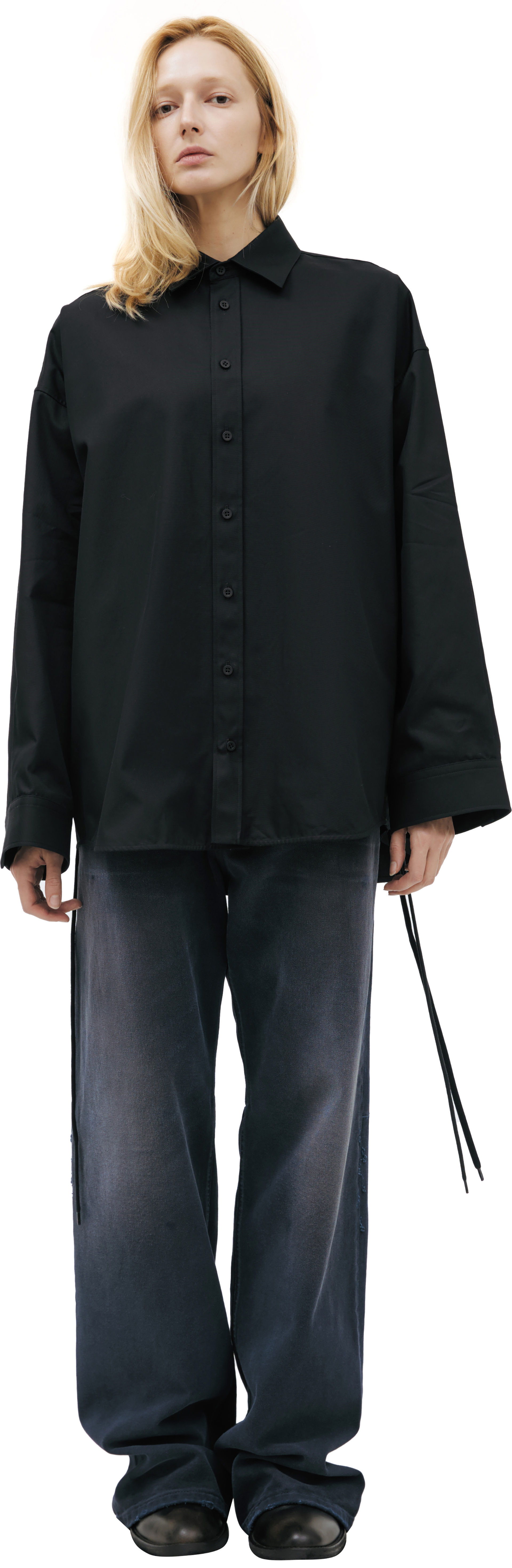 Balenciaga Черная рубашка оверсайз