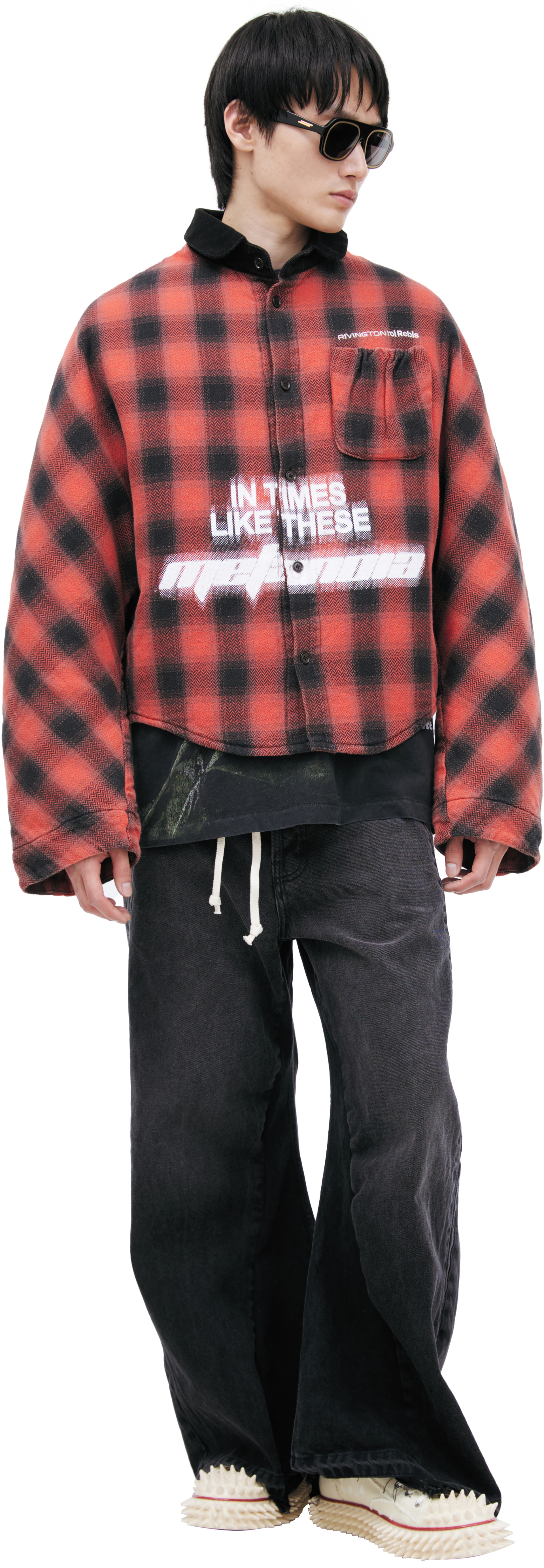 RRR123 Куртка-рубашка в клетку