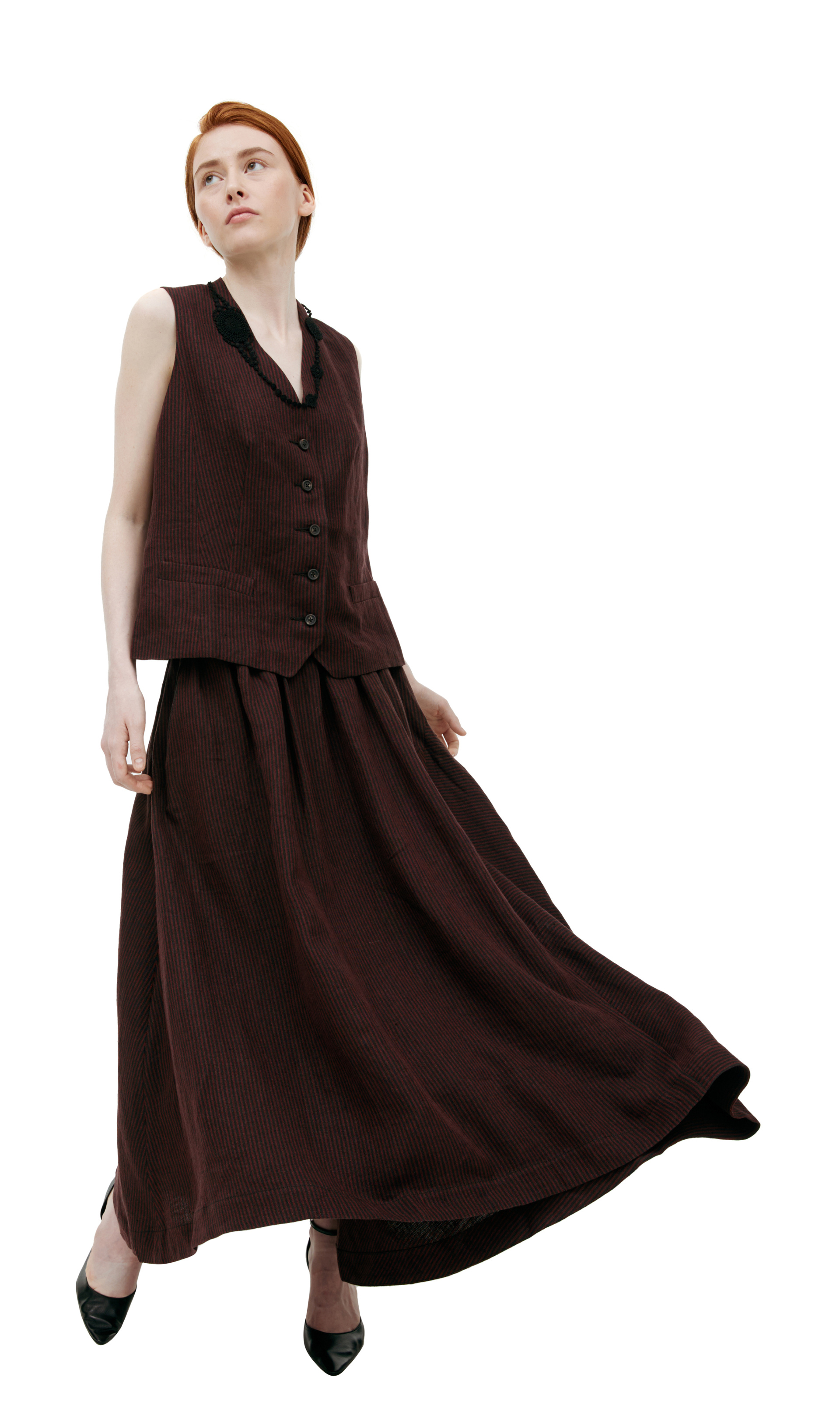 Ziggy Chen Юбка миди в полоску