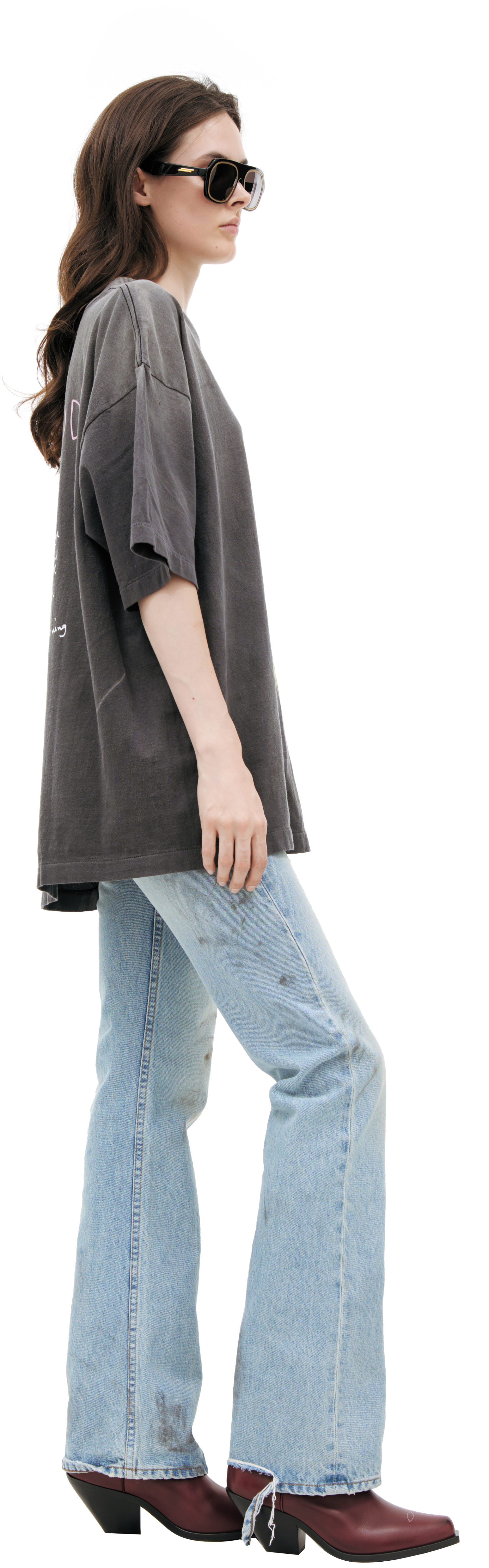 Saint Mxxxxxx Серая футболка с принтом