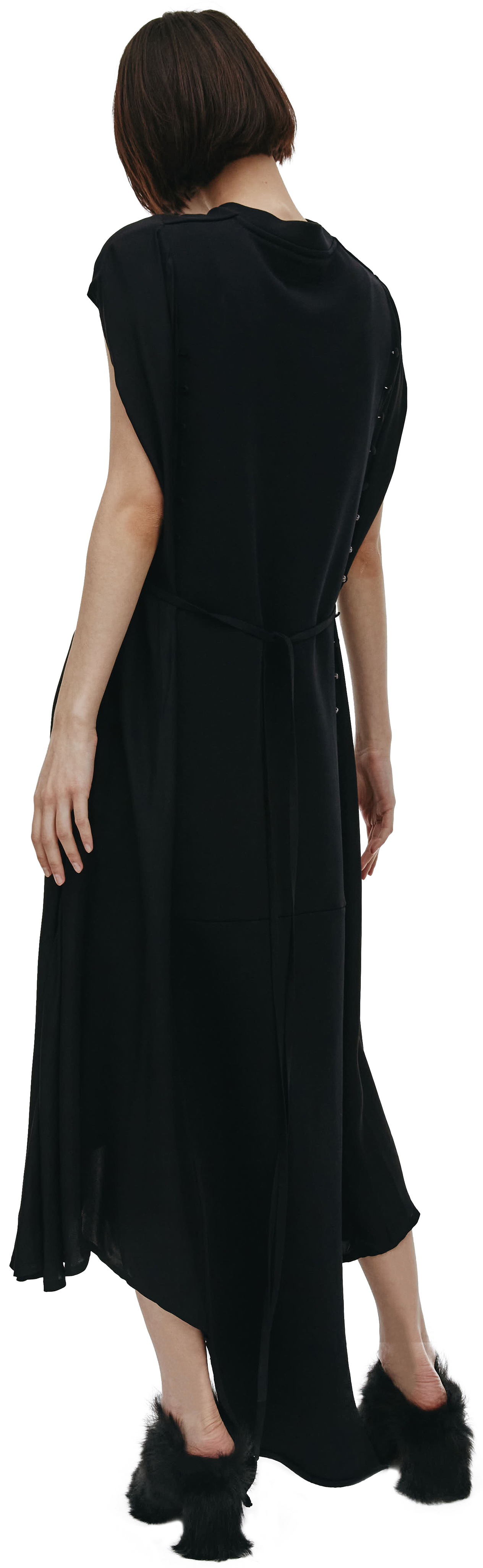 VETEMENTS Черное платье без рукавов с поясом