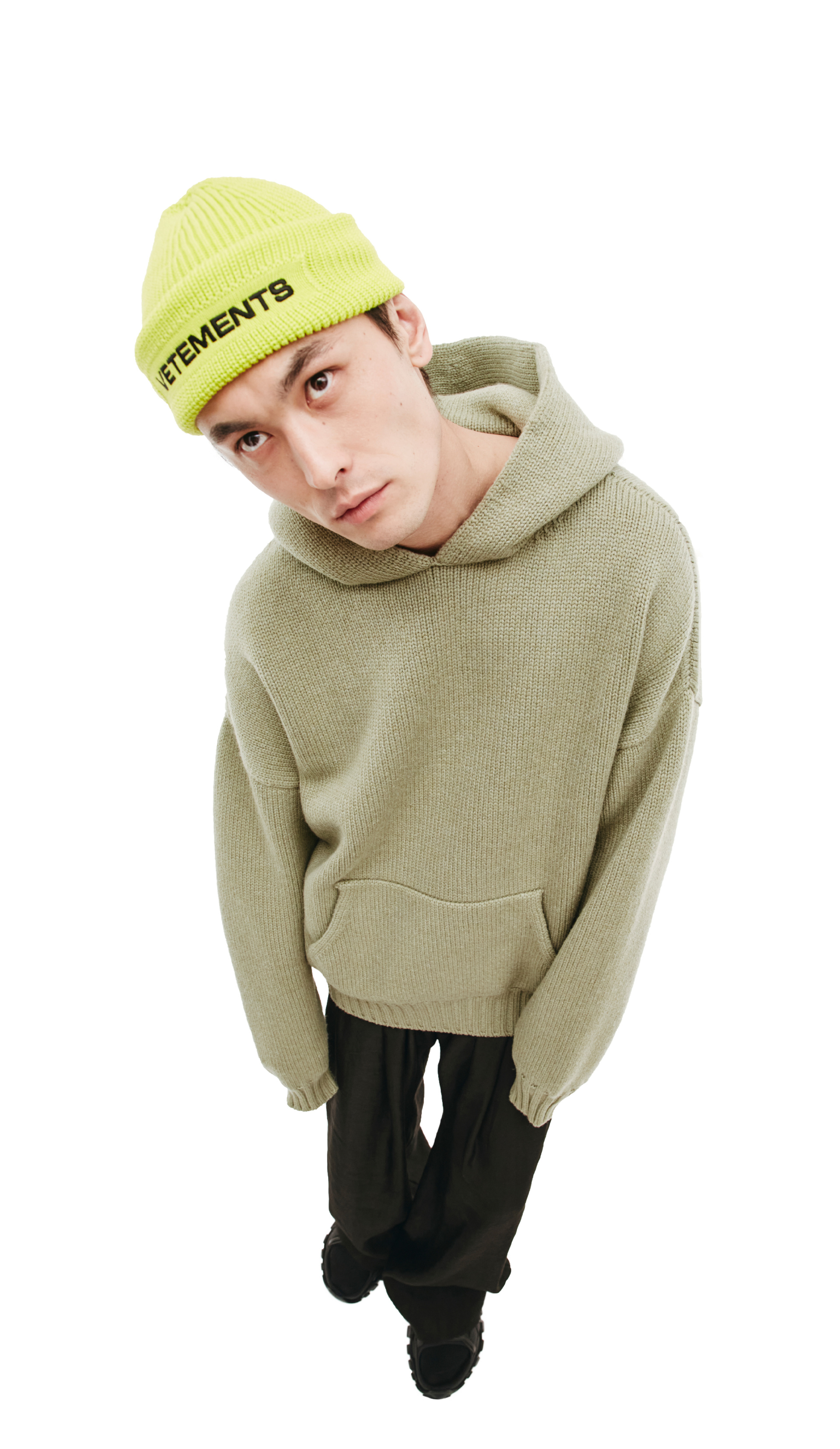 VETEMENTS Шерстяная шапка неонового цвета