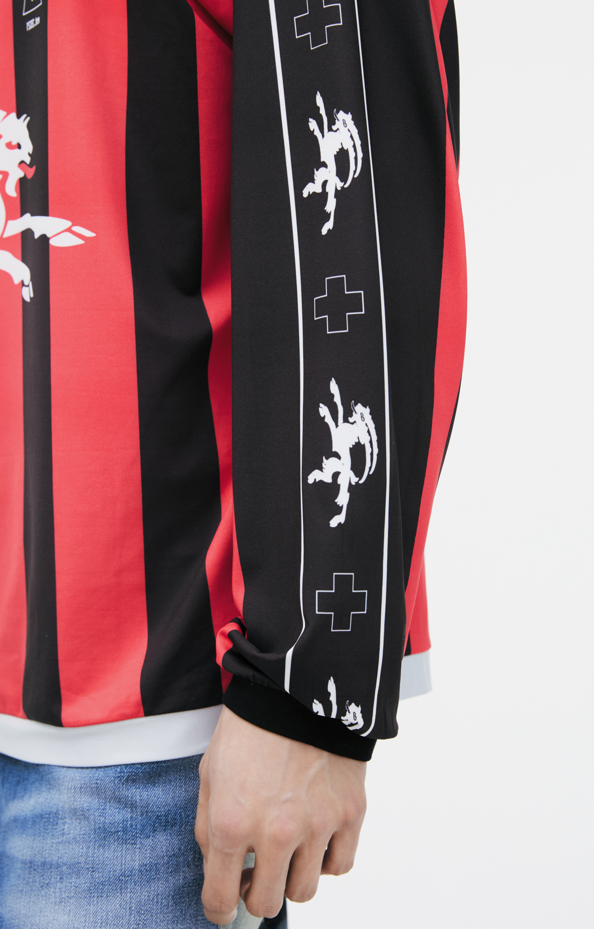 PROTOTYPES Полосатый лонгслив с принтом