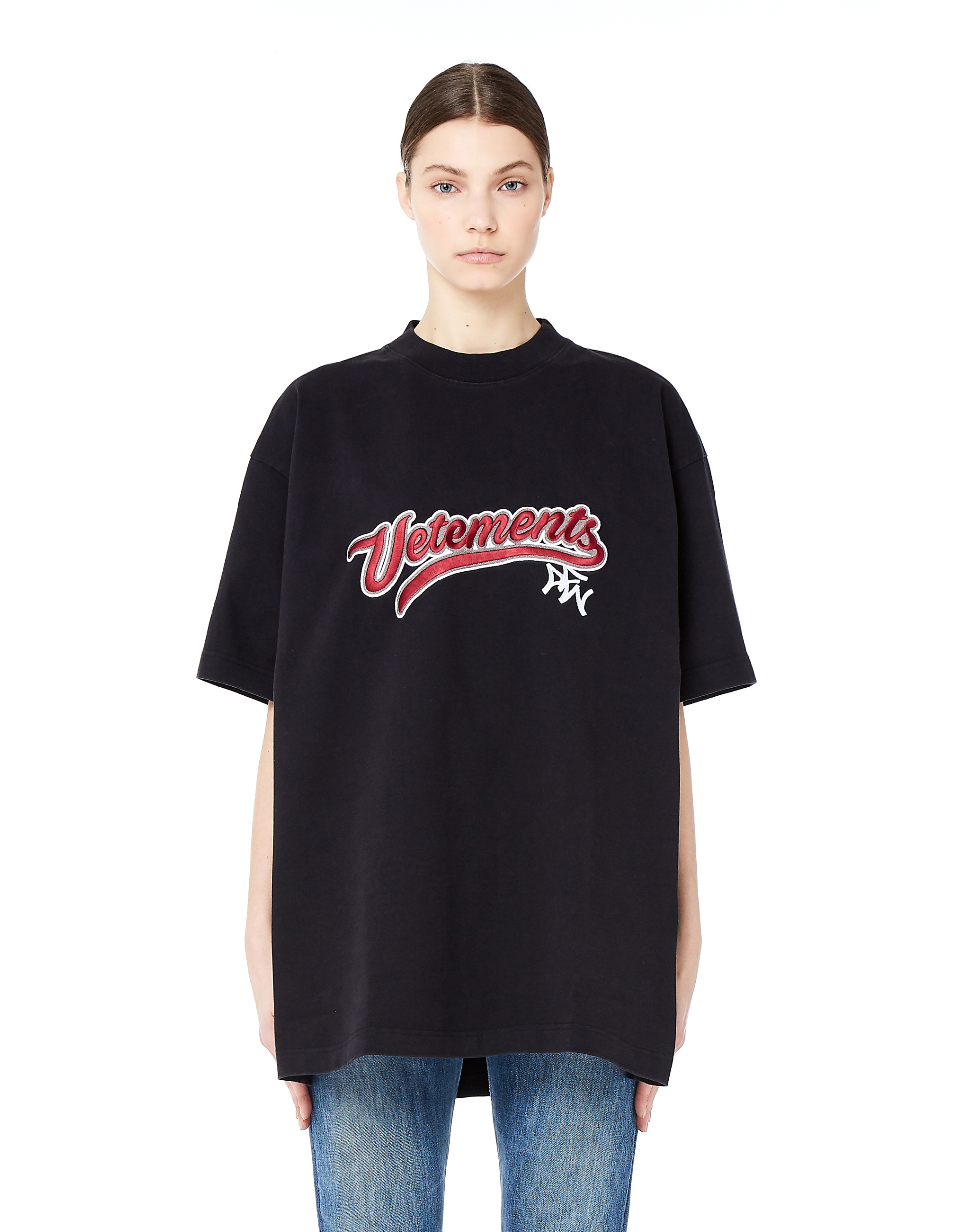 VETEMENTS Хлопковая футболка с вышивкой Bro
