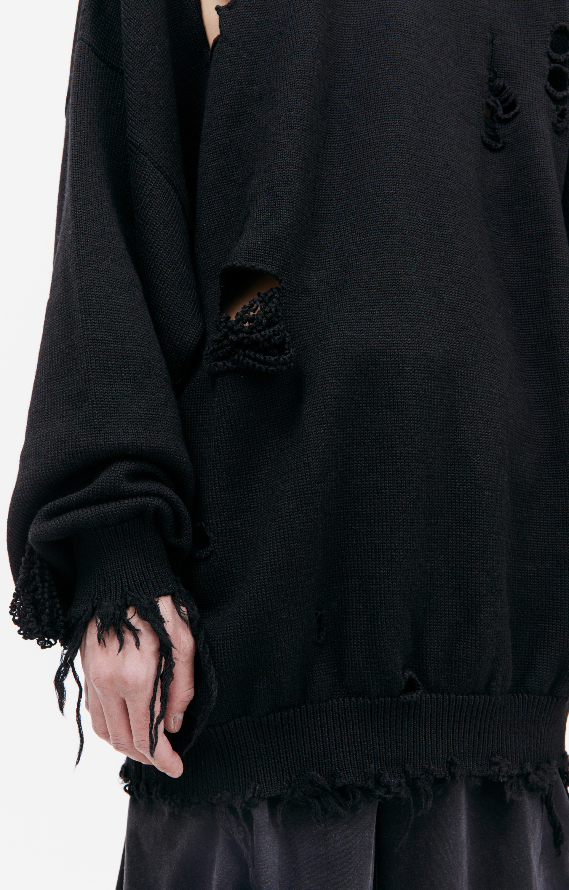 VETEMENTS Рваный оверсайз свитер из шерсти
