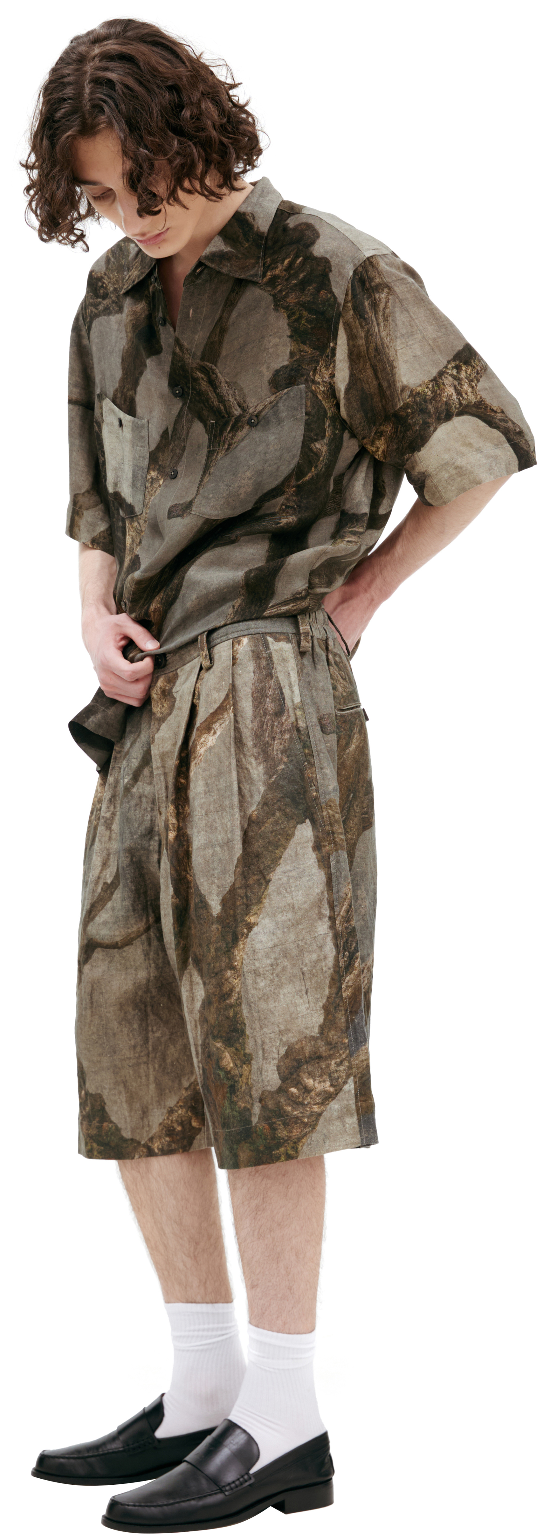 Ziggy Chen Шорты с монопринтом