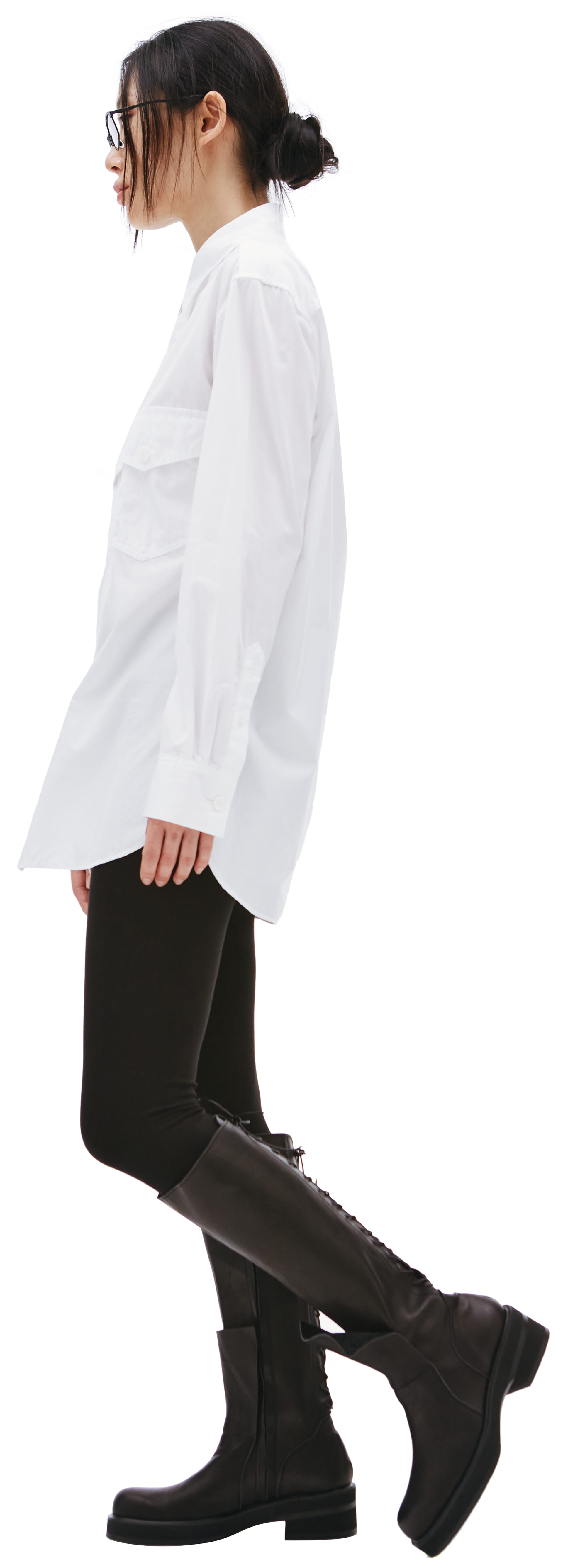 Y\'s Приталенная рубашка с накладными карманами