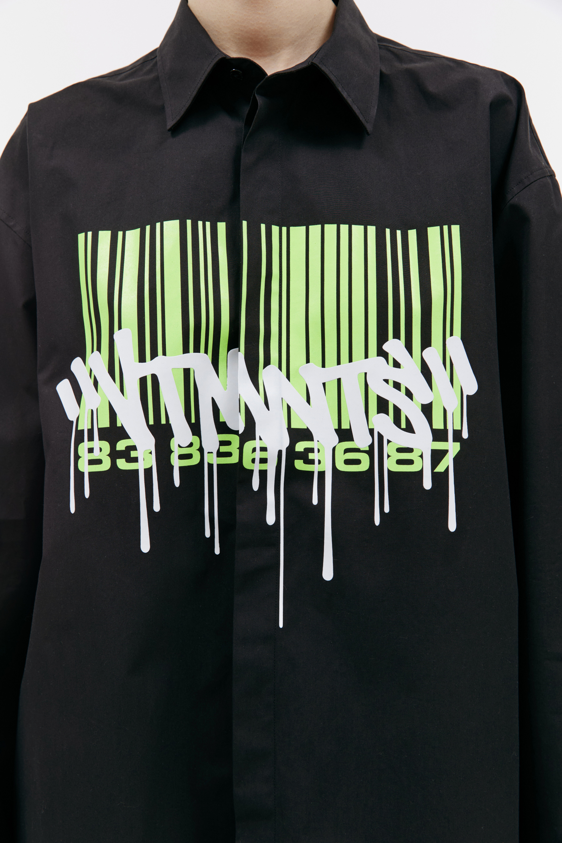VTMNTS Рубашка Barcode с неоновым принтом