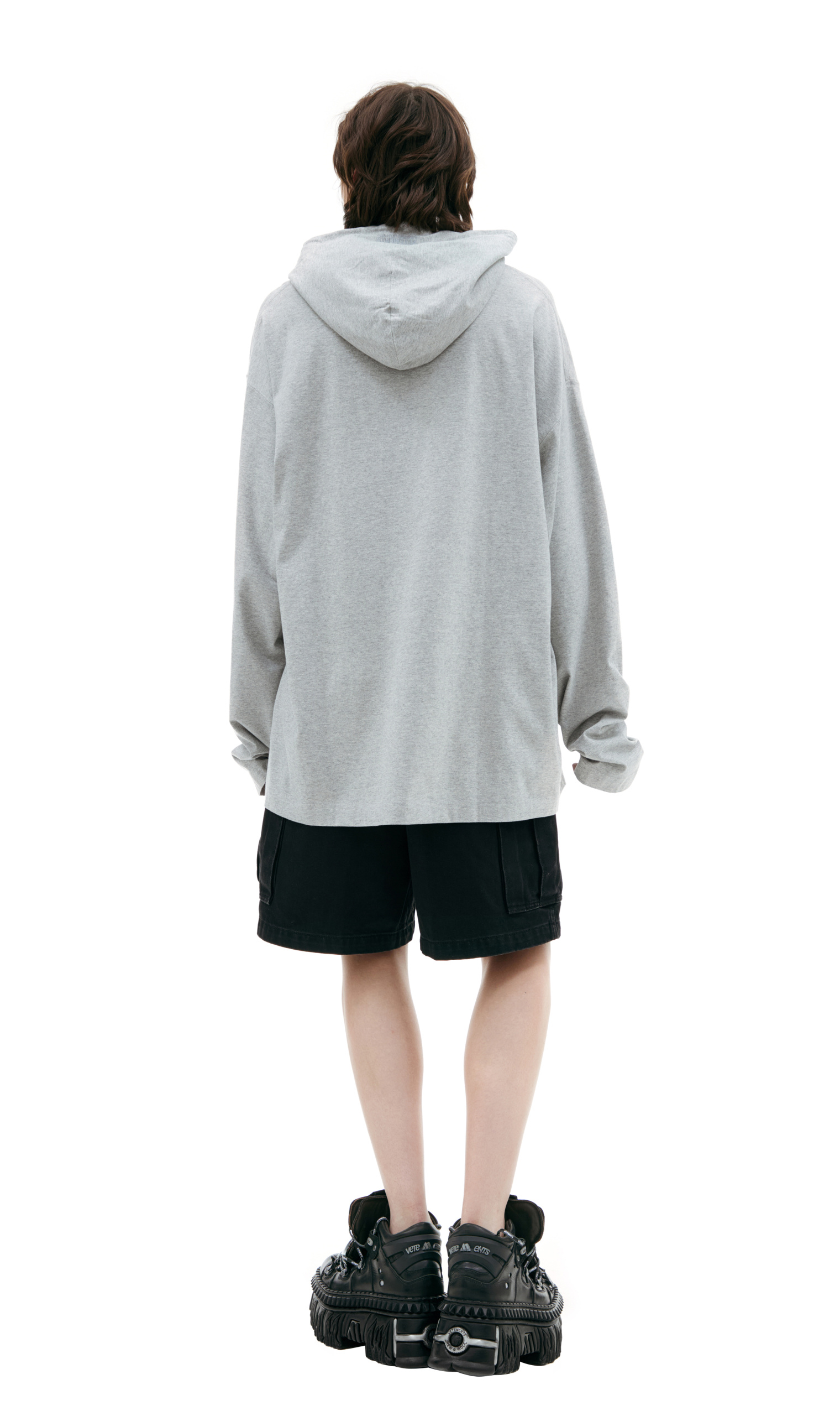 VETEMENTS Серое худи с принтом
