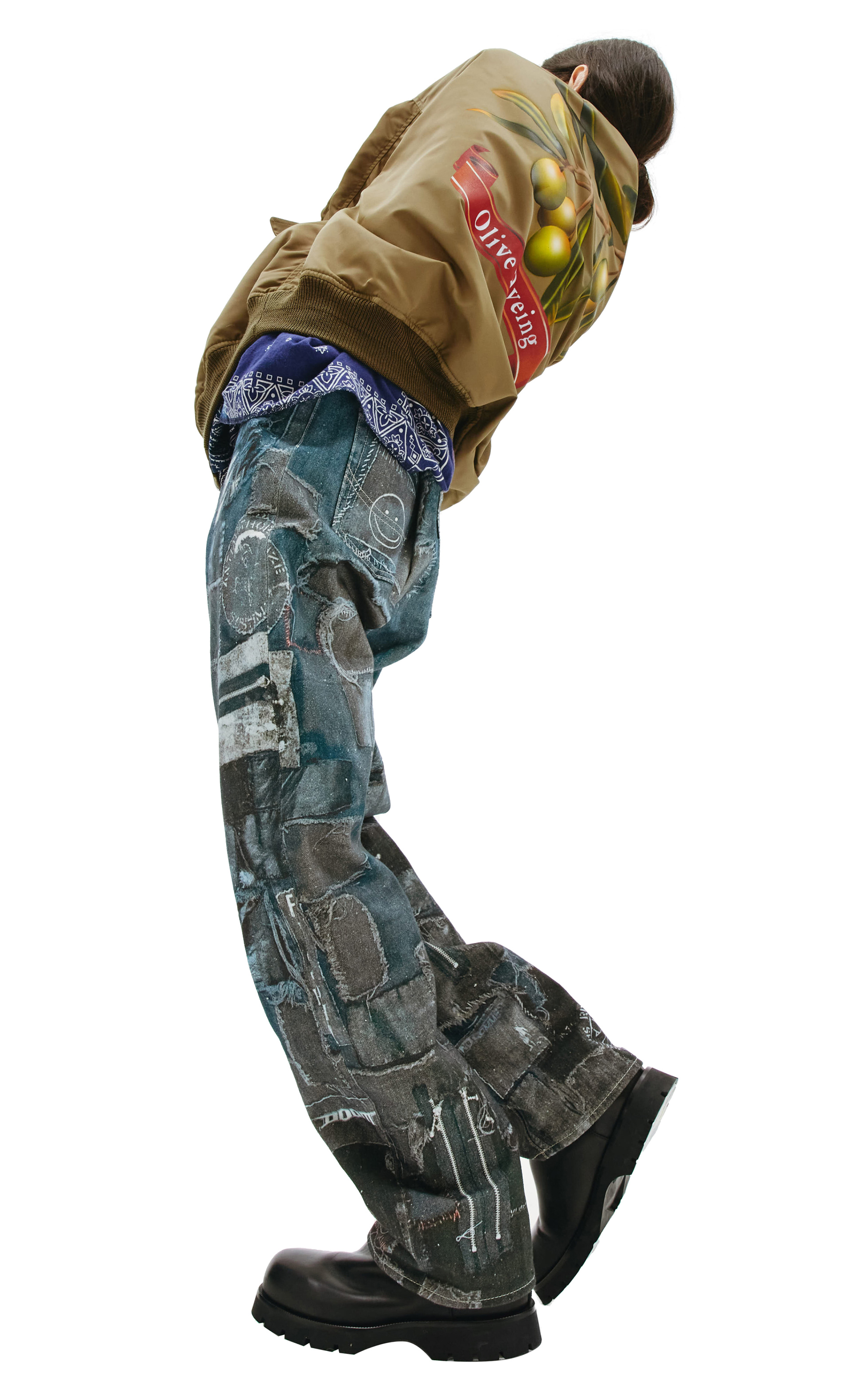 Doublet Хаки бомбер с принтом Olive