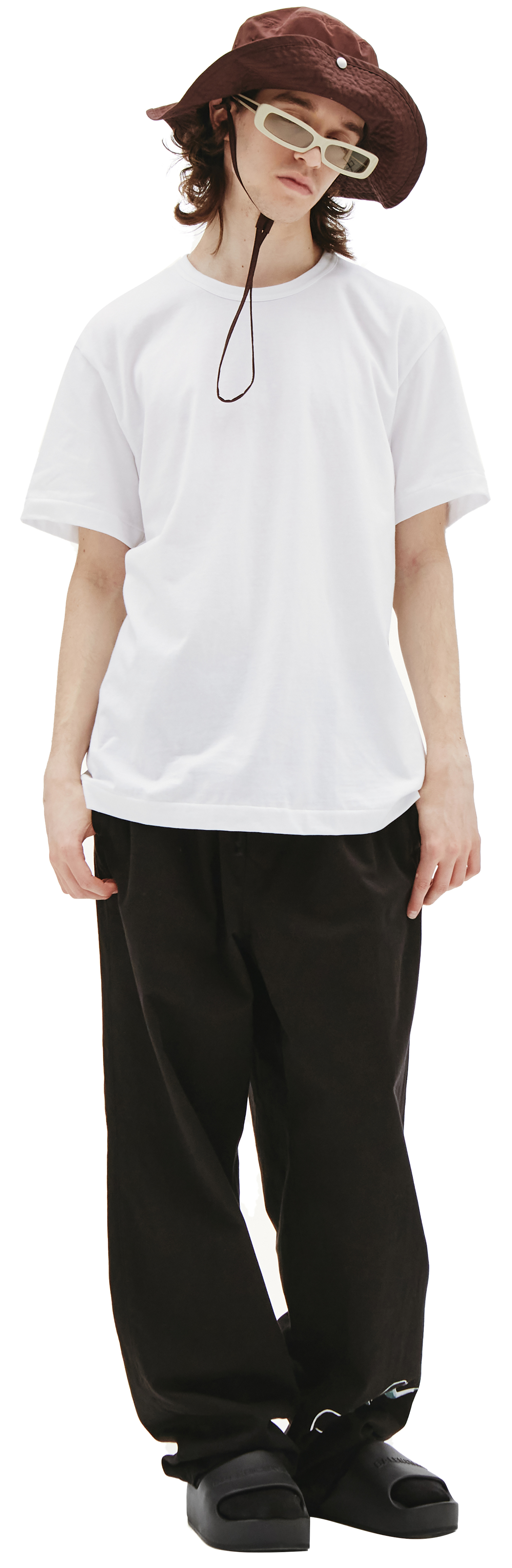 Comme des Garcons Homme plus Белая футболка из хлопка с принтом