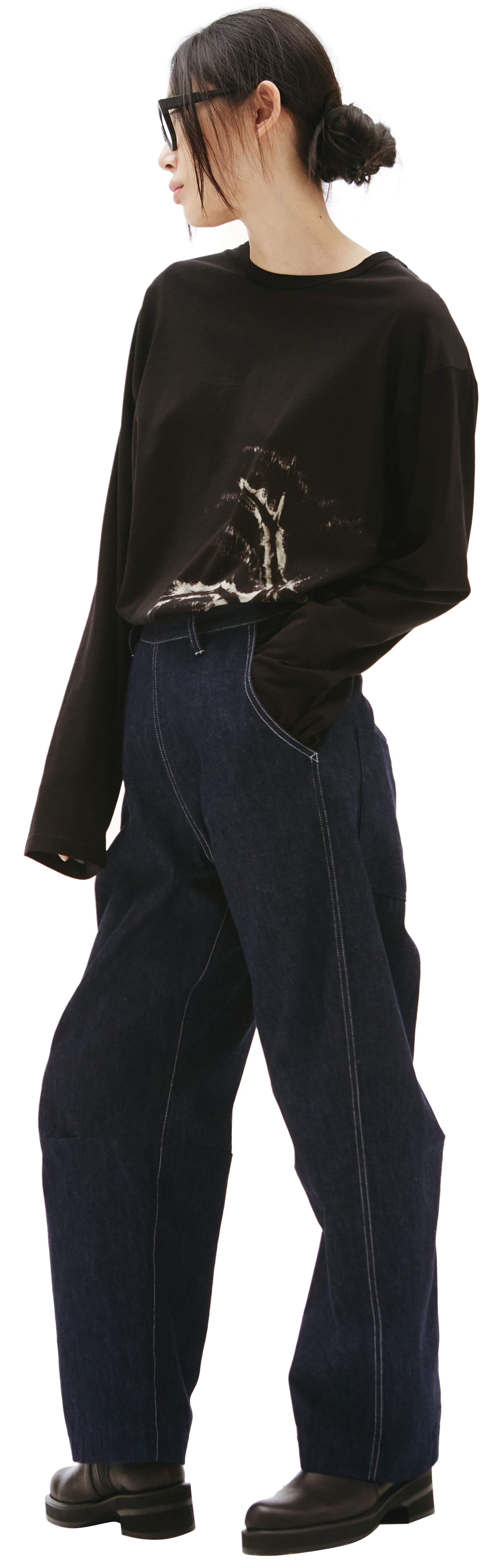 Y\'s Широкие джинсы с контрастными швами