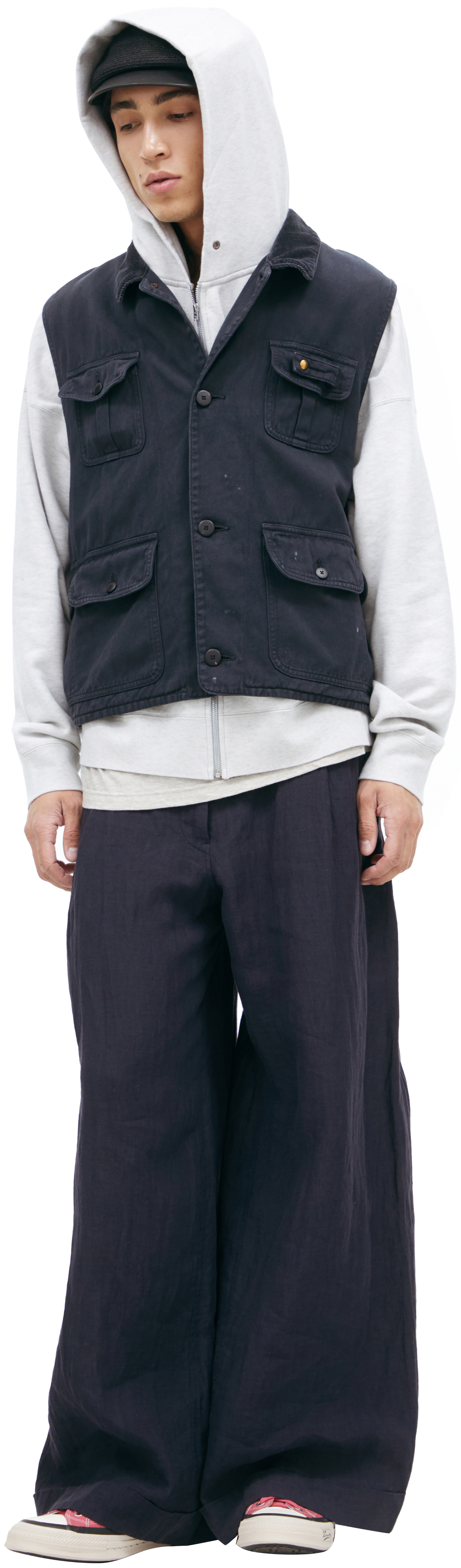 visvim Черный жилет карго