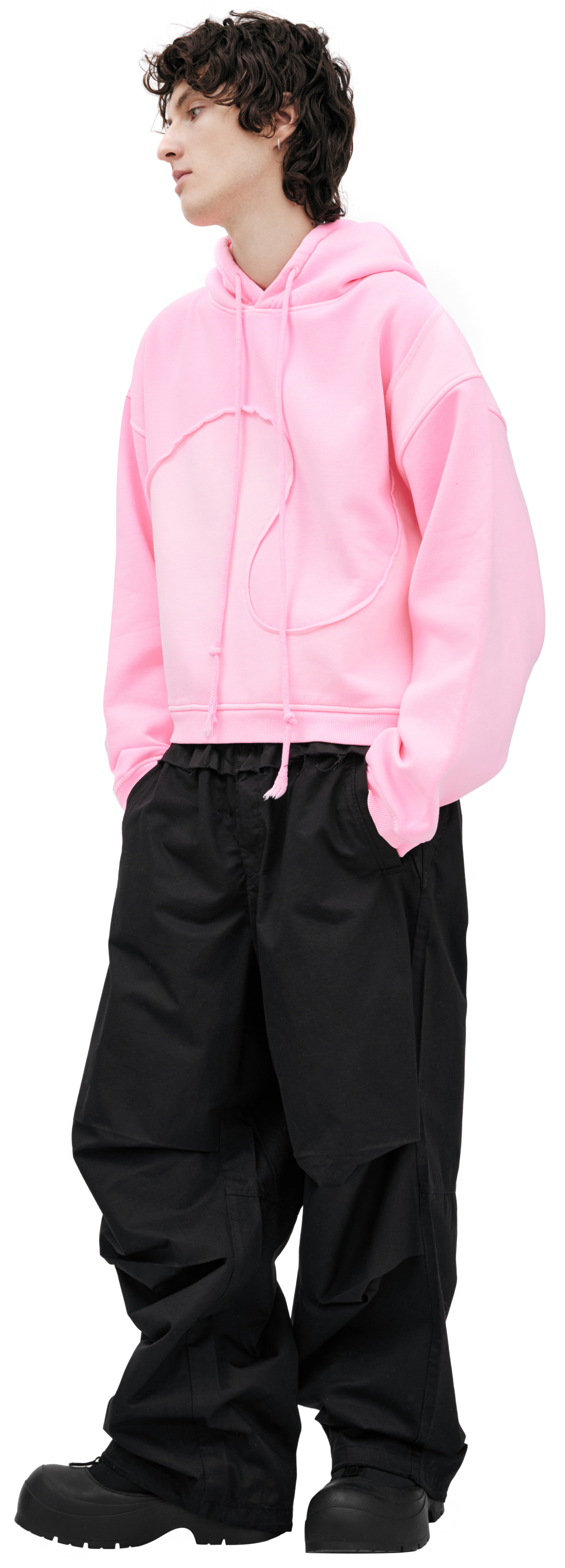 ERL Розовое худи из хлопка