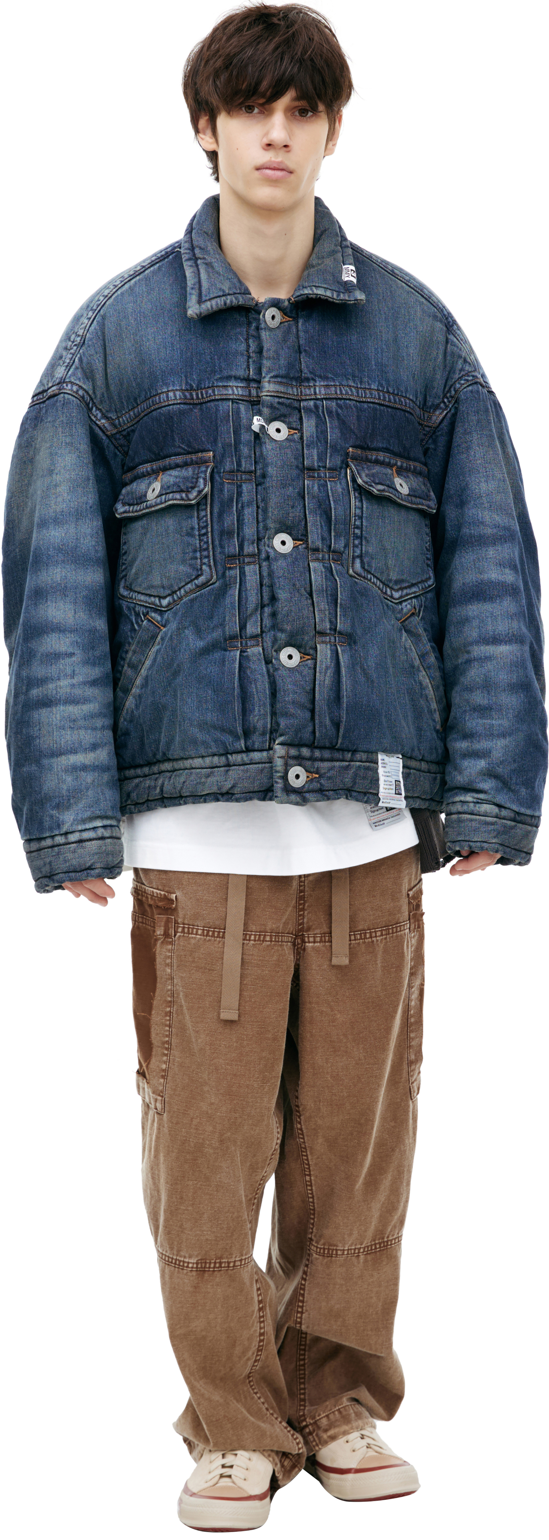 Maison Mihara Yasuhiro Дутая джинсовая куртка