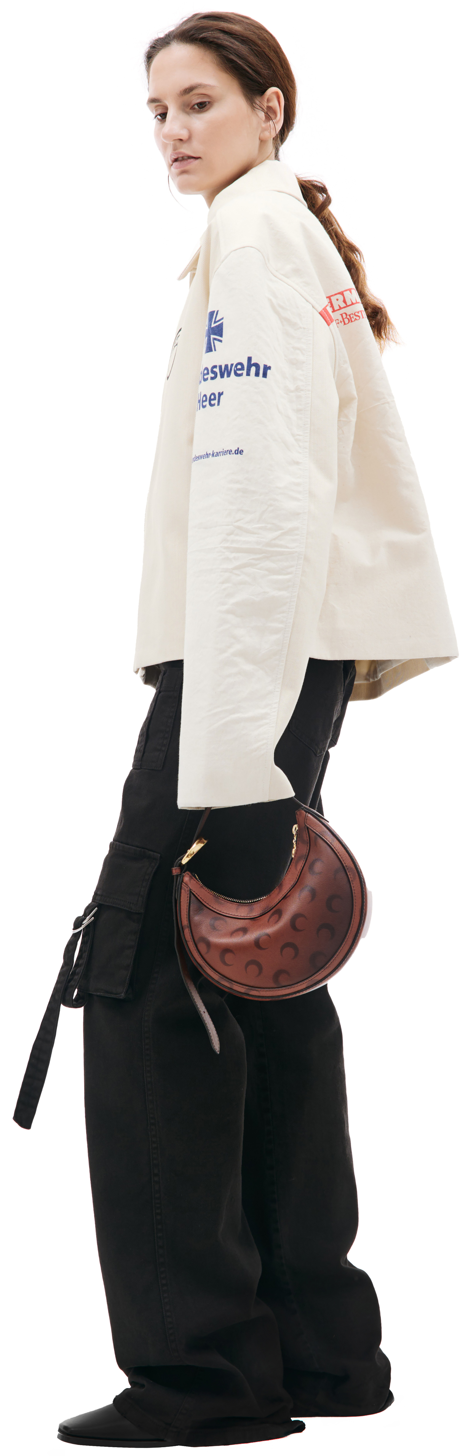 MARINE SERRE Хлопковая куртка пэчворк на молнии