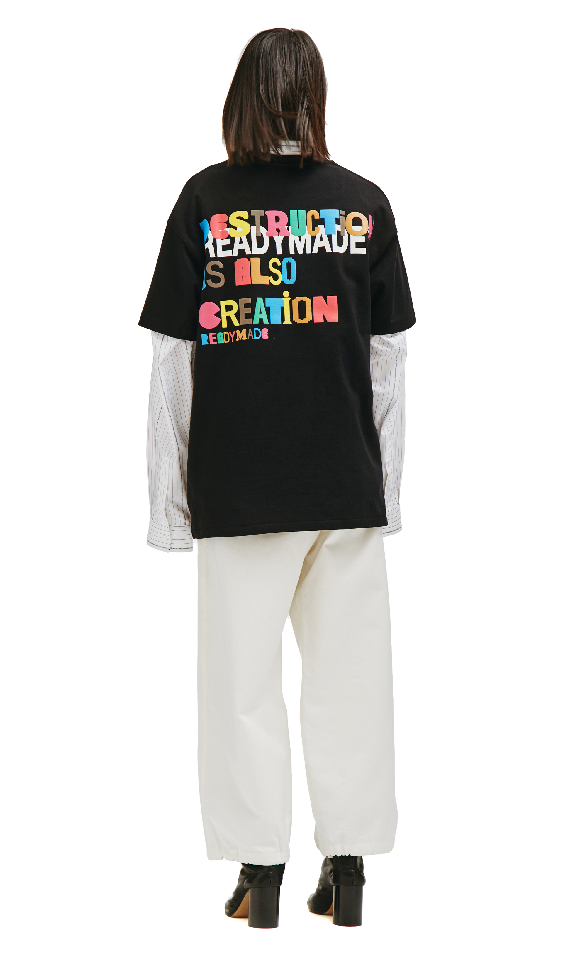 Readymade Черная футболка с принтом Мона Лиза