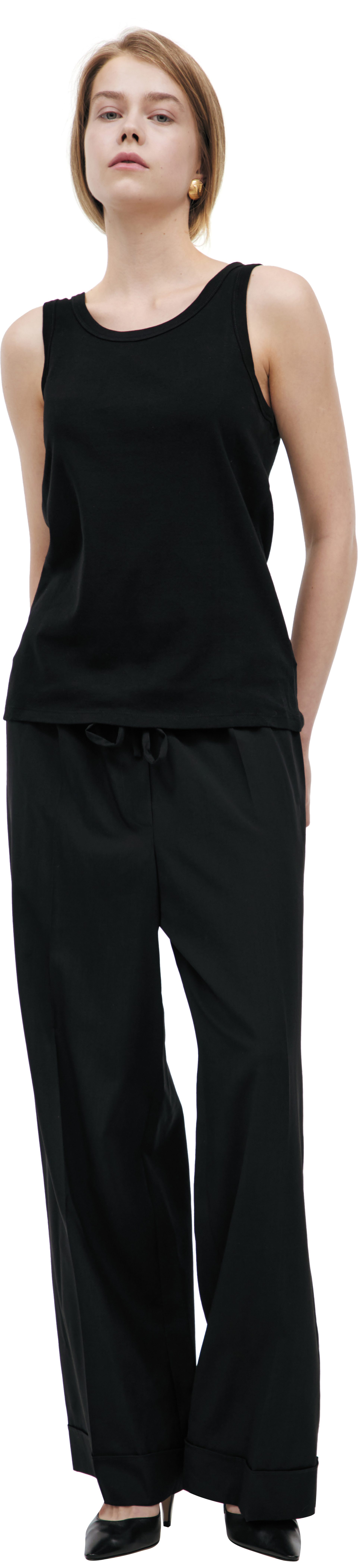 The Row Черный топ из хлопка