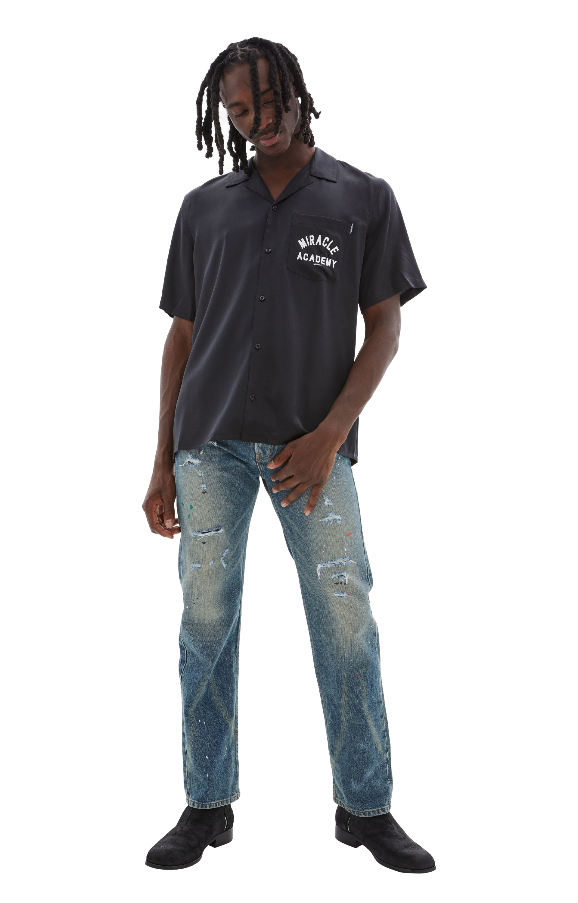 RHUDE Джинсы с эффектом потертости