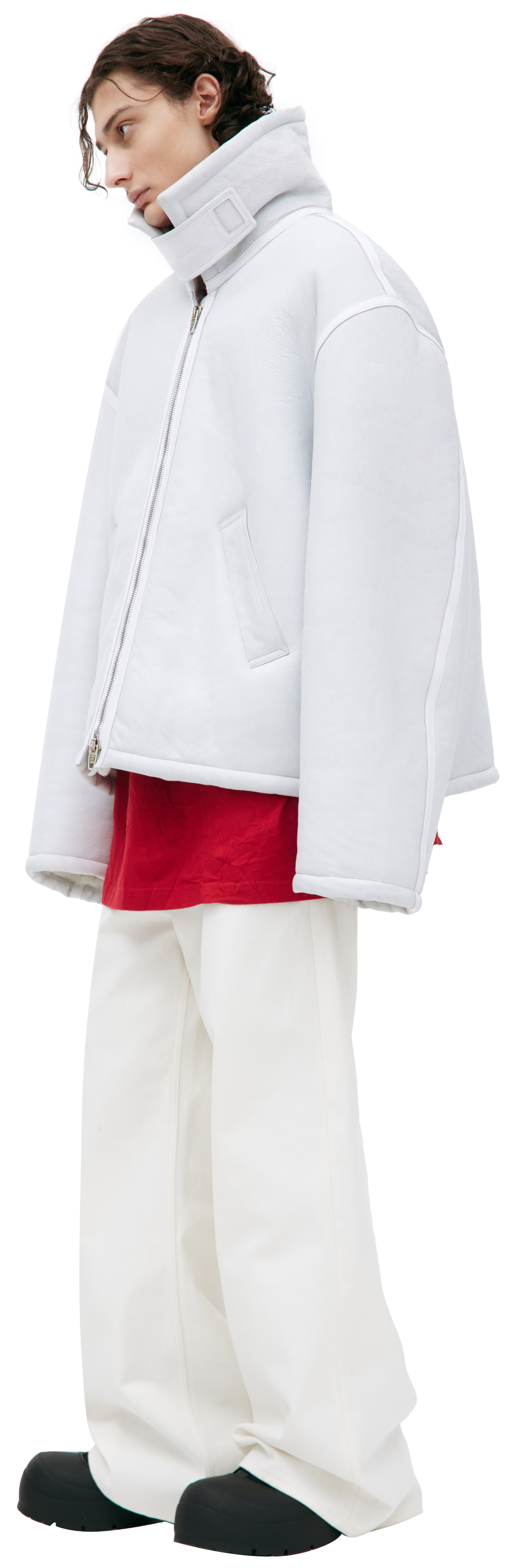 Balenciaga Белая дубленка из кожи