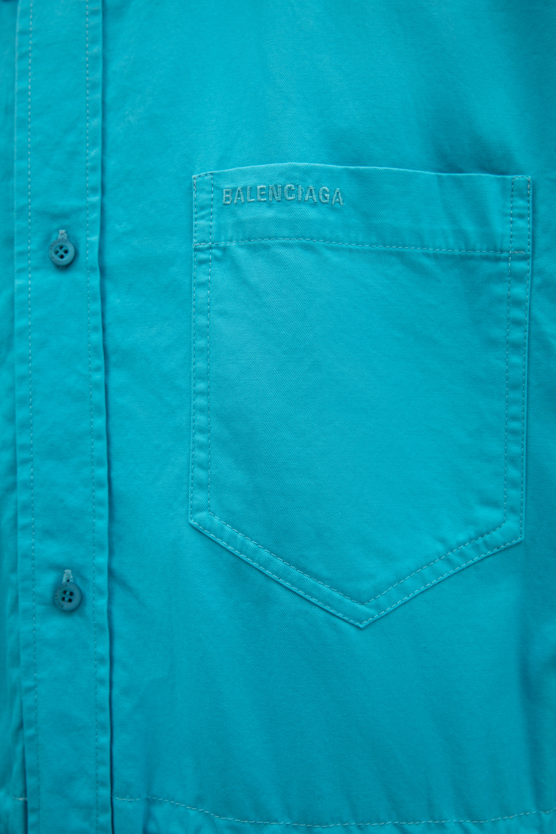 Balenciaga Голубая куртка со съемным капюшоном
