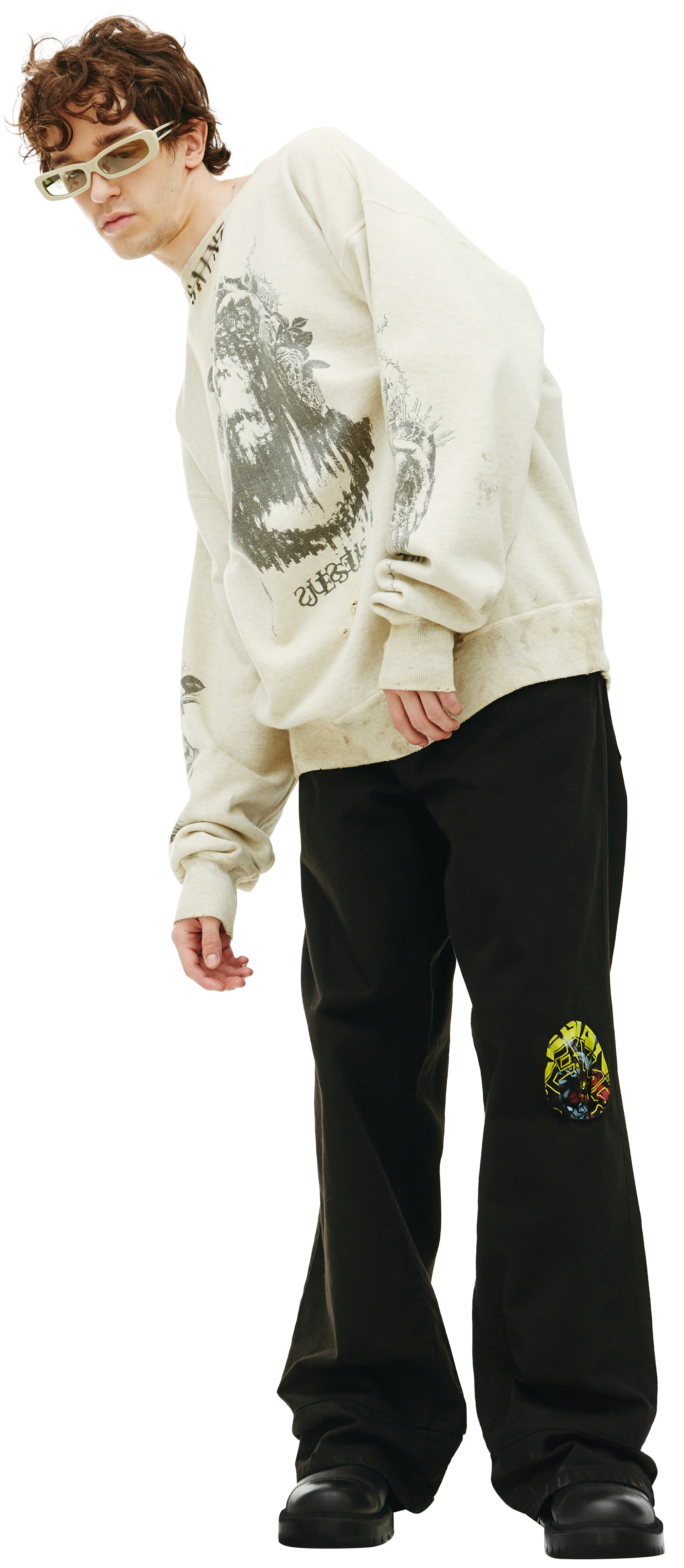 Saint Michael Оверсайз свитшот с принтом