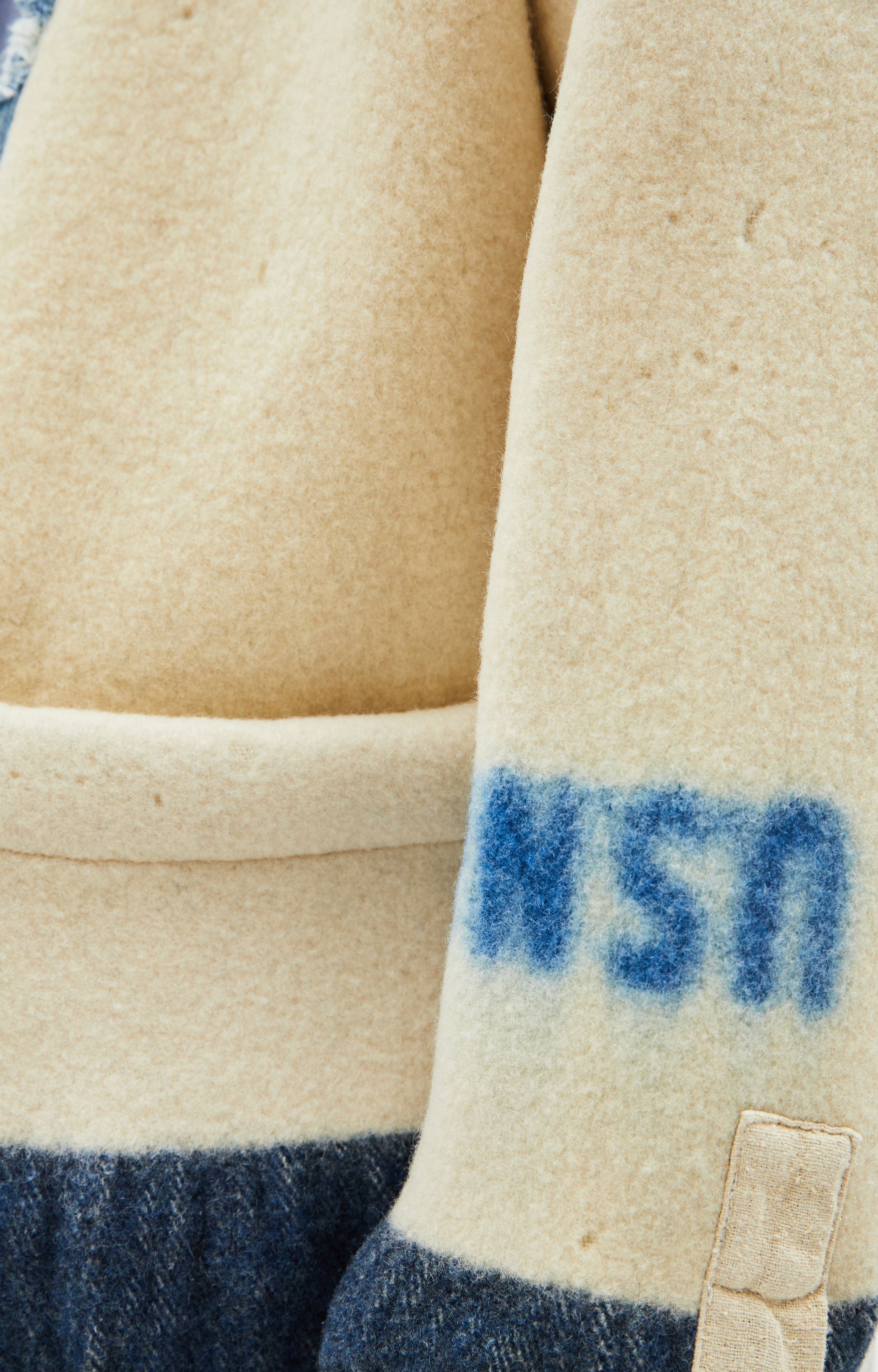 Greg Lauren Шерстяная Куртка Со Вставками Из Денима