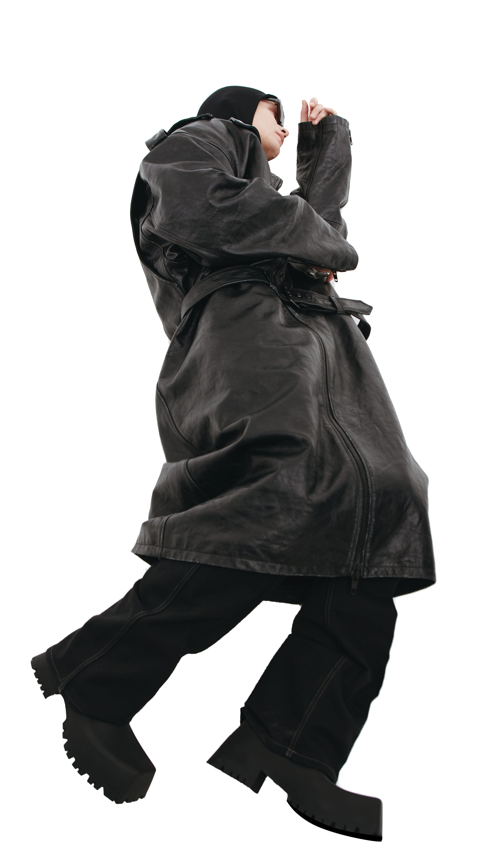 Balenciaga Кожаный длинный плащ