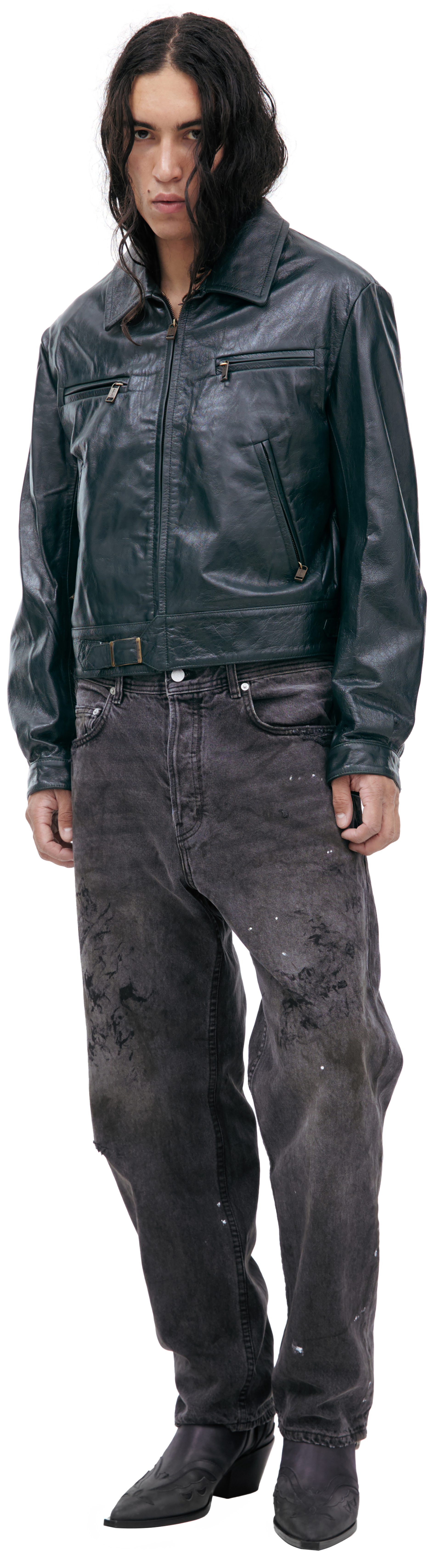 Enfants Riches Déprimés Кожаная куртка на молнии