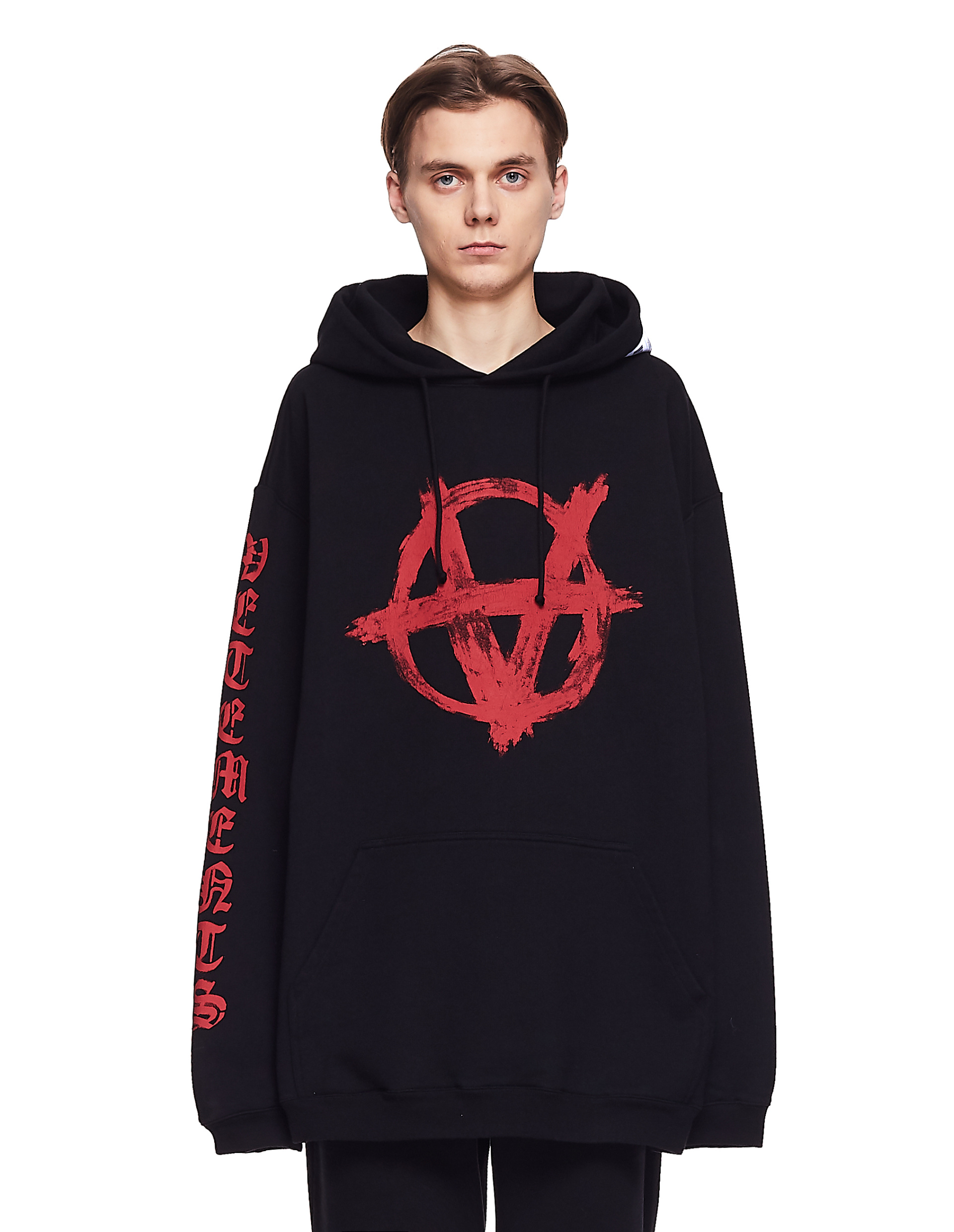 VETEMENTS Черное хлопковое худи Anarchy