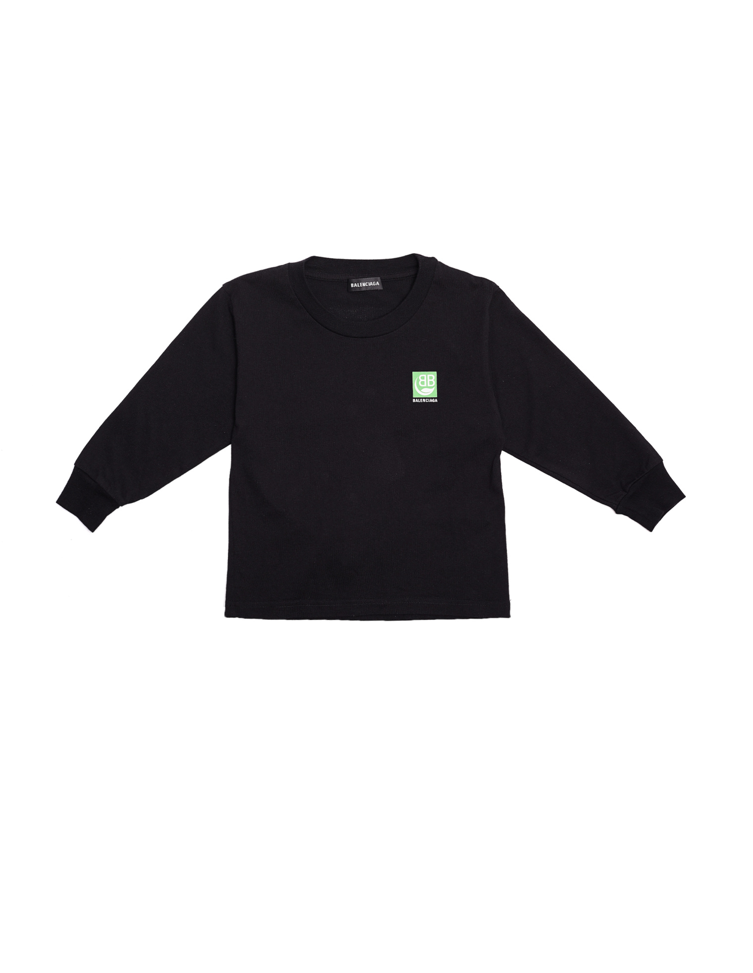 Balenciaga Kids Черный хлопковый лонгслив ВВ