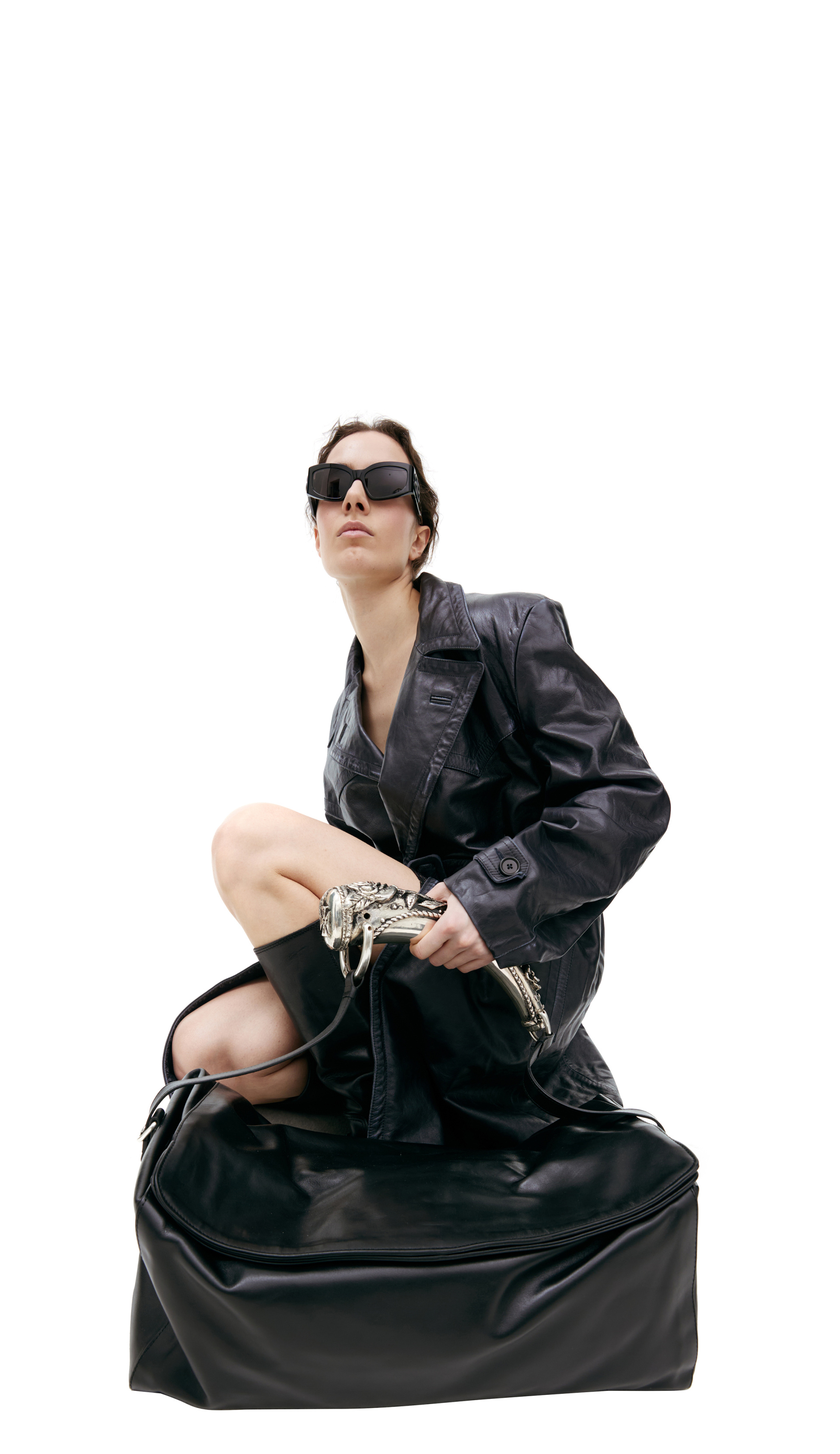 Enfants Riches Déprimés Кожаный тренч с поясом