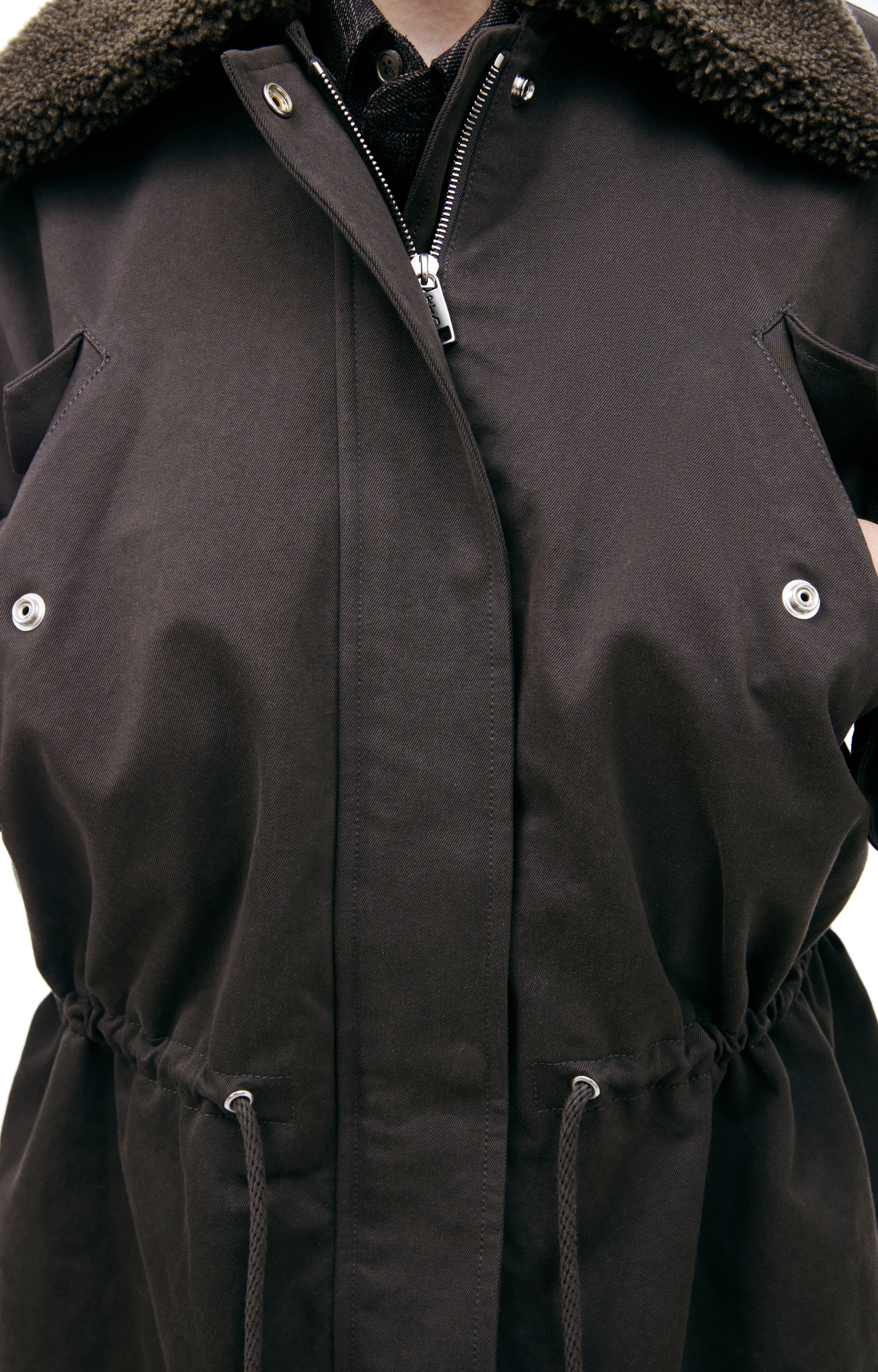 Enfants Riches Déprimés Парка с шерстяным воротом