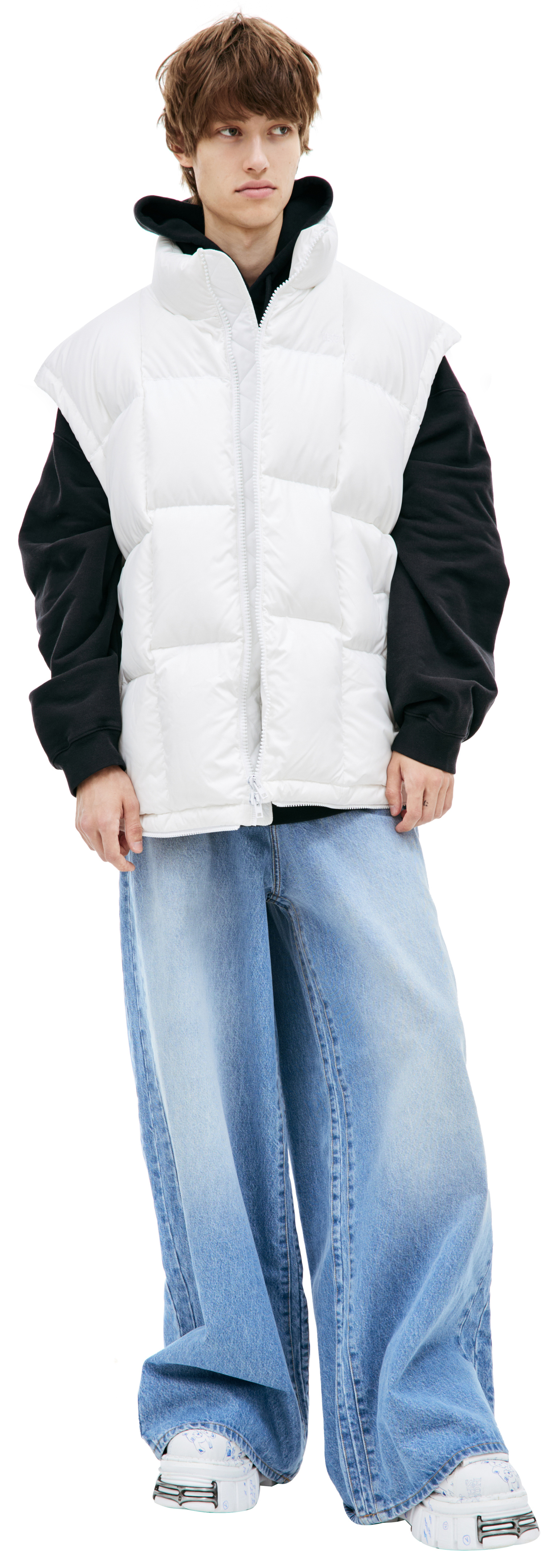 VETEMENTS Белый жилет из пуха