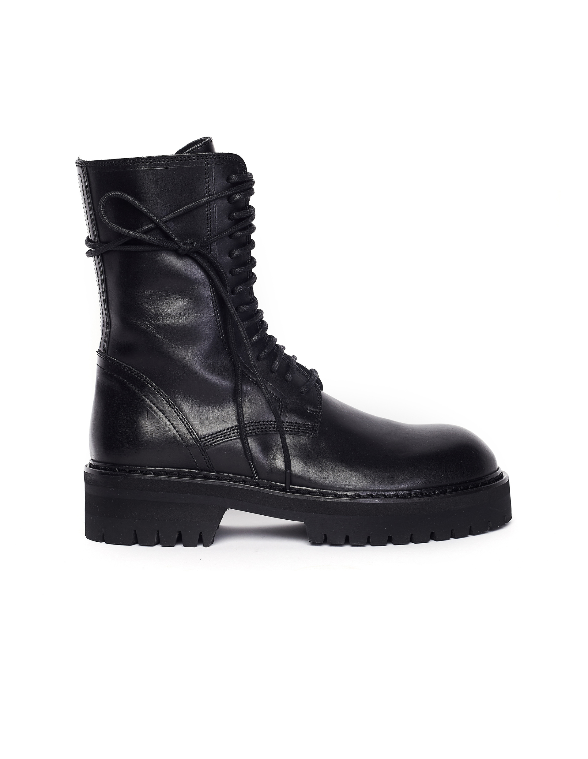 Ann Demeulemeester Армейские ботинки из черной кожи