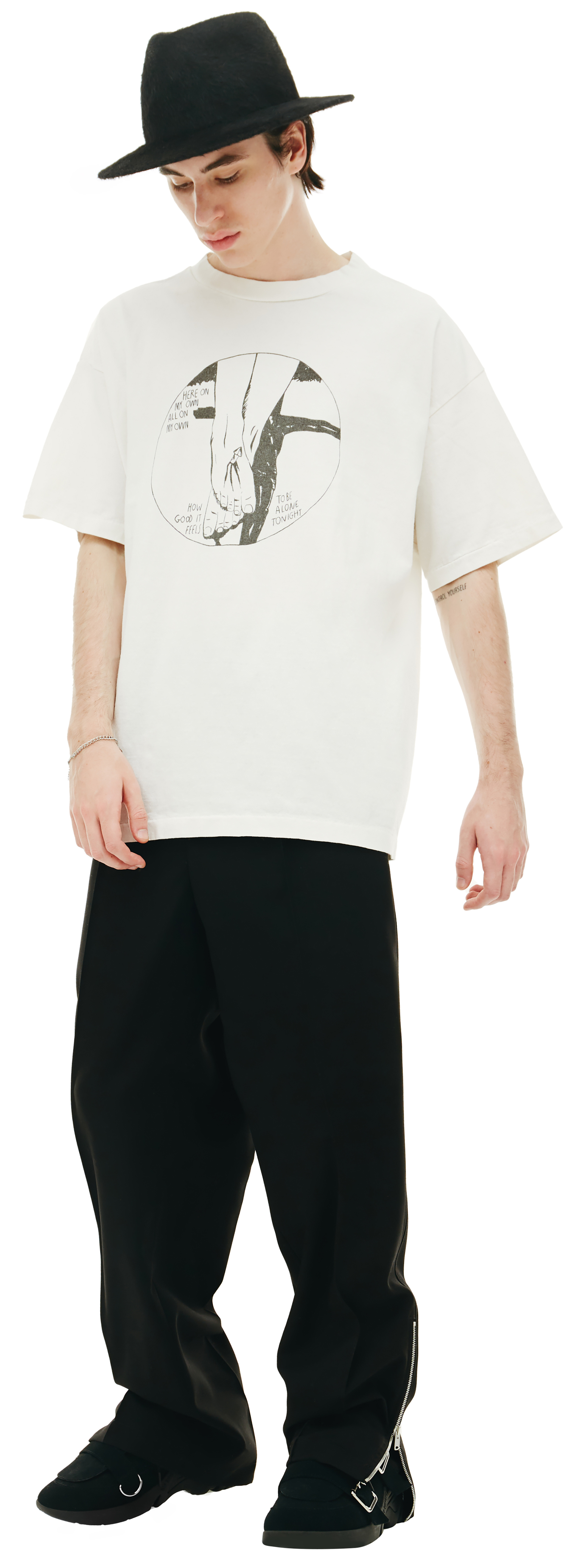 Saint Michael Белая футболка с принтом